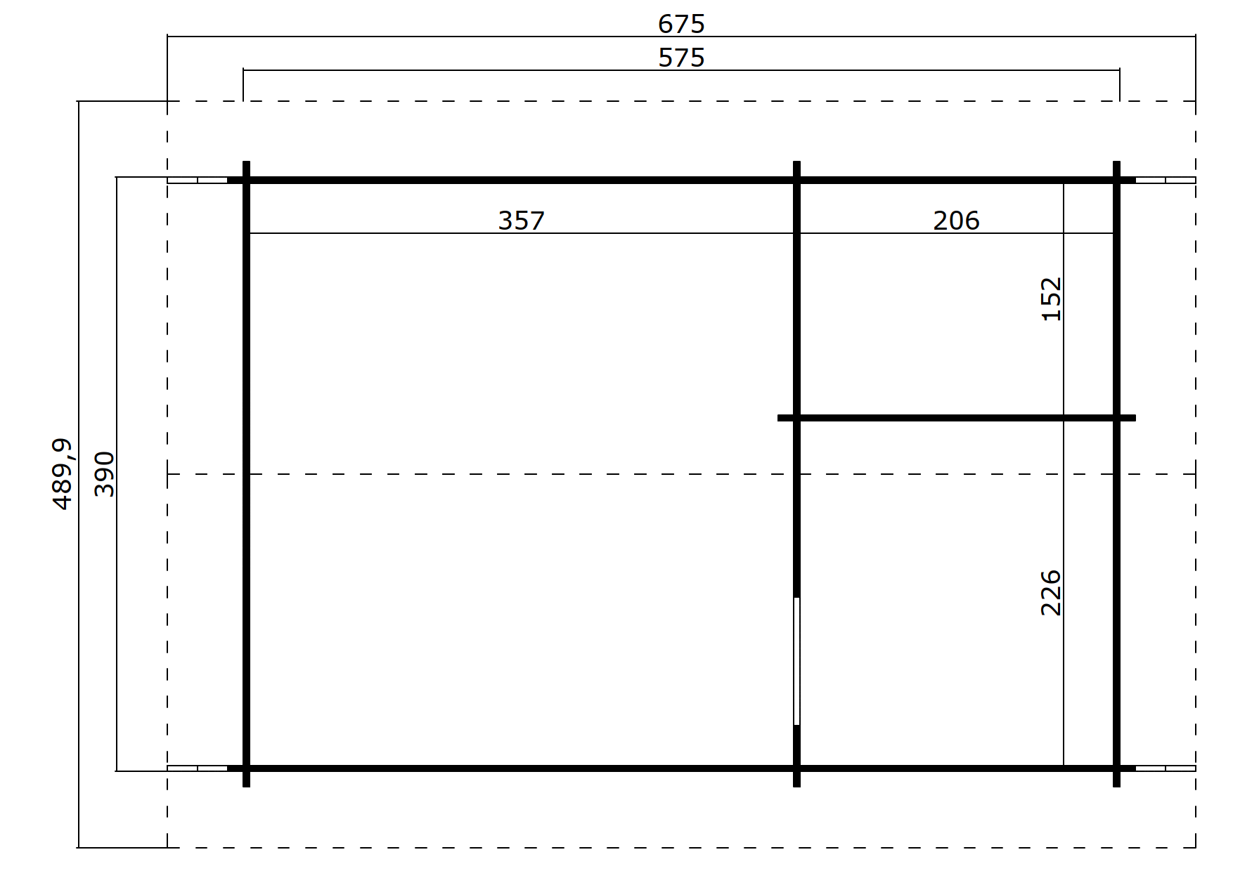 Lasita Maja Caroline 2.3 Gartenhaus Blockhaus 40 mm 3-Raum und Schlafboden, 390 x 575, Carbongrau