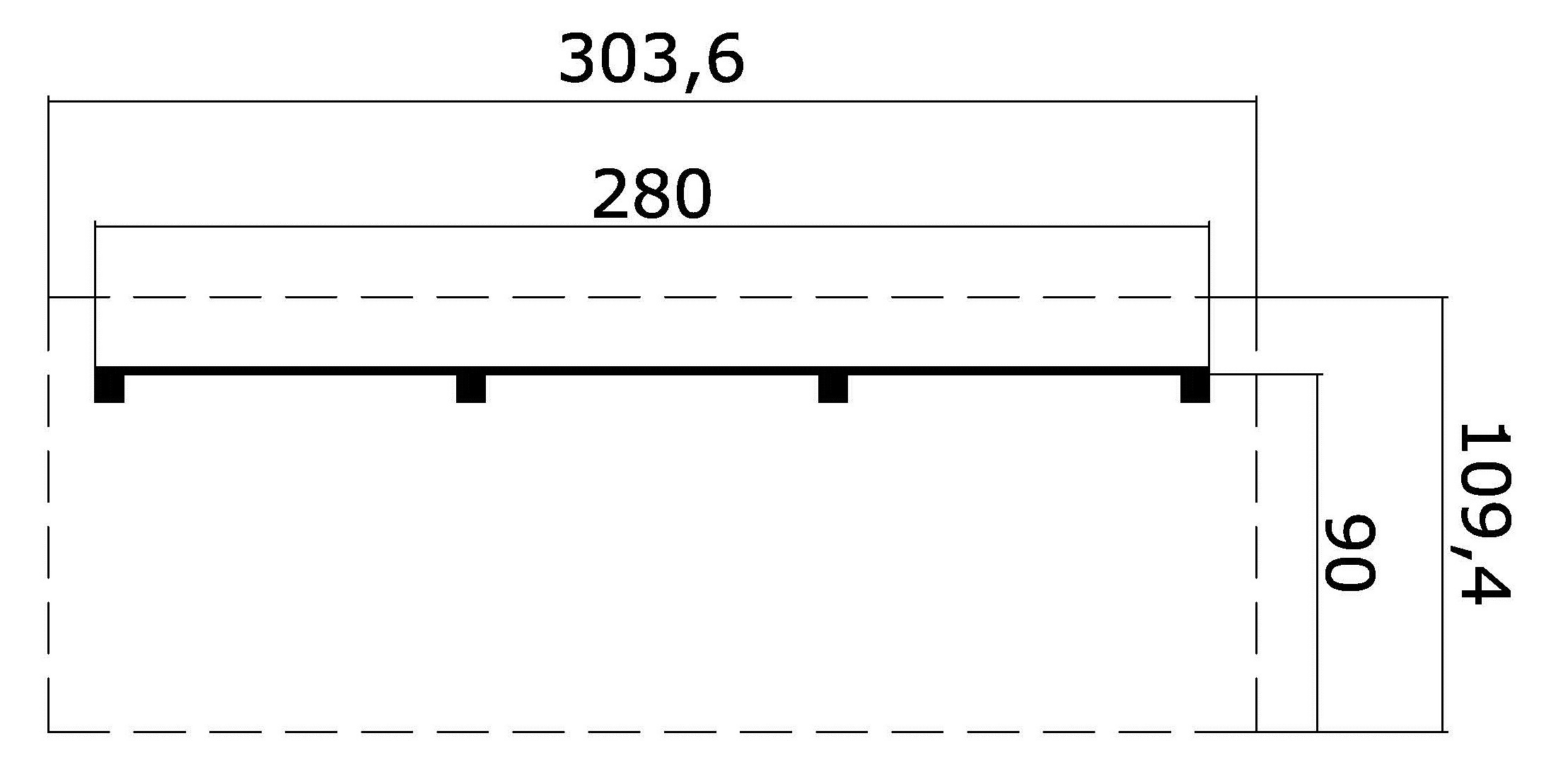 Lasita Maja Schleppdach 90 X 300 Schleppdach 28 mm, 280x900, Gletschergrün