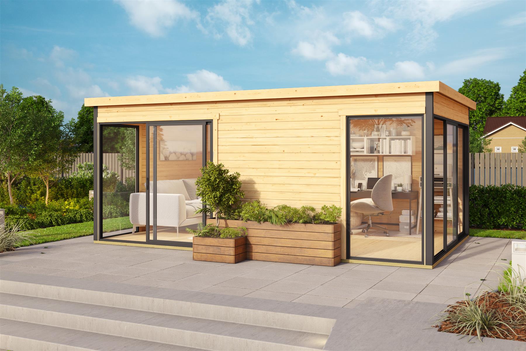 Lasita Maja Domeo 3 Gartenhaus Blockhaus 44 mm 2-Raum, 509 x 322, Naturbelassen Lasita Maja Domeo 3 Gartenhaus Blockhaus 44 mm 2-Raum, 509 x 322, Naturbelassen