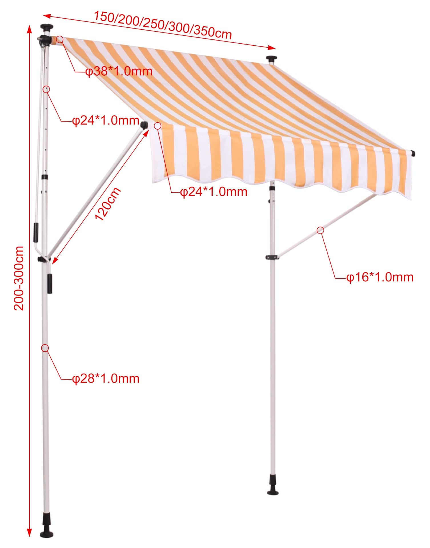 Klemmmarkise Westerly 350x120 cm