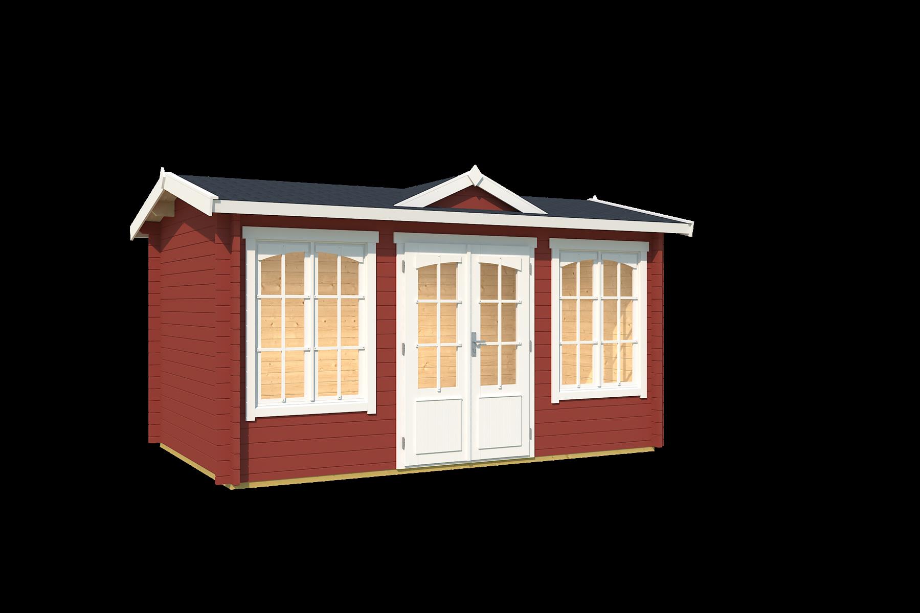 Lasita Maja Kensington Gartenhaus Blockhaus 44 mm, 400 x 250, Schwedenrot