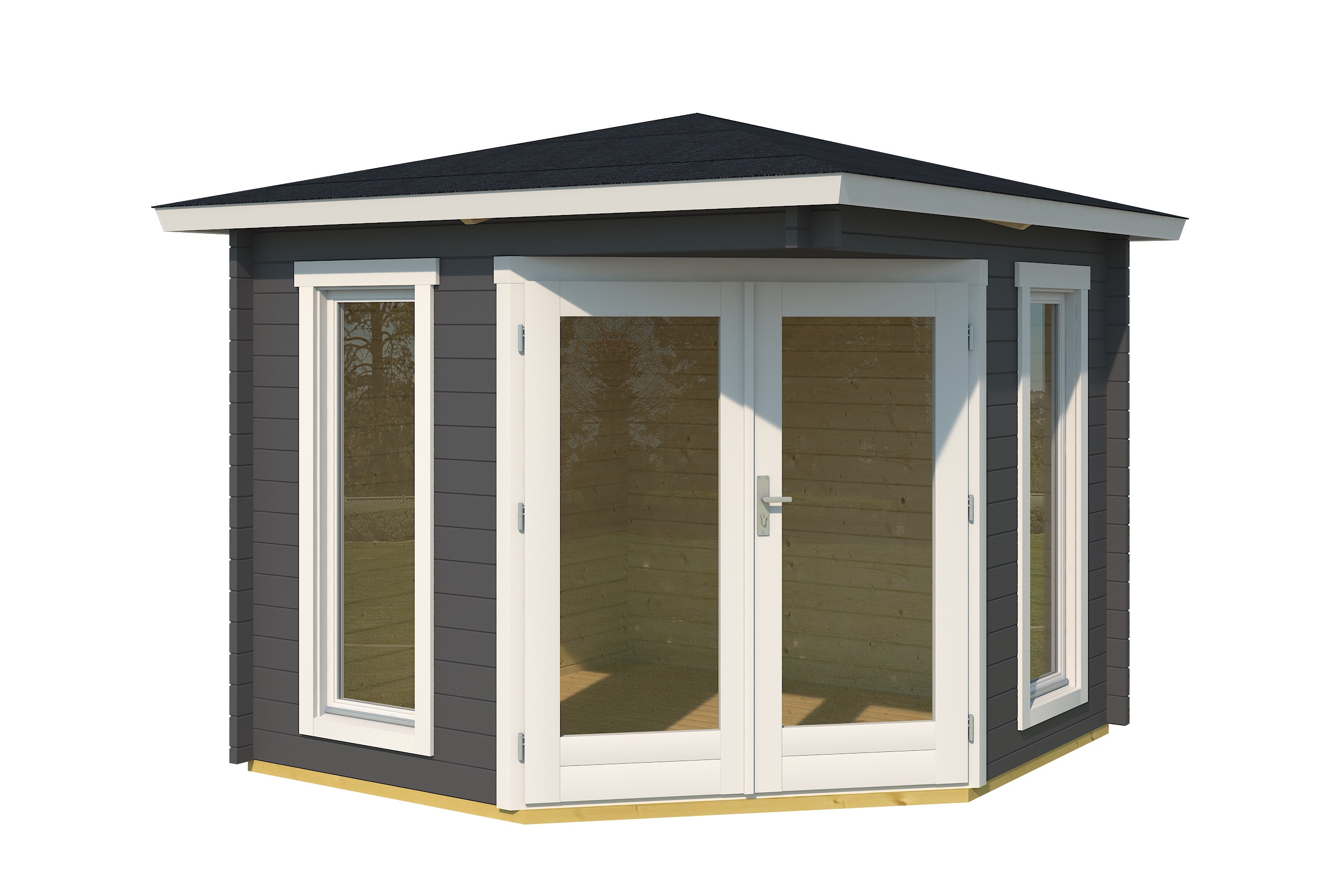 Lasita Maja Oban 40 Gartenhaus Blockhaus 40 mm, 239 x 239, Carbongrau Lasita Maja Oban 40 Gartenhaus Blockhaus 40 mm, 239 x 239, Carbongrau