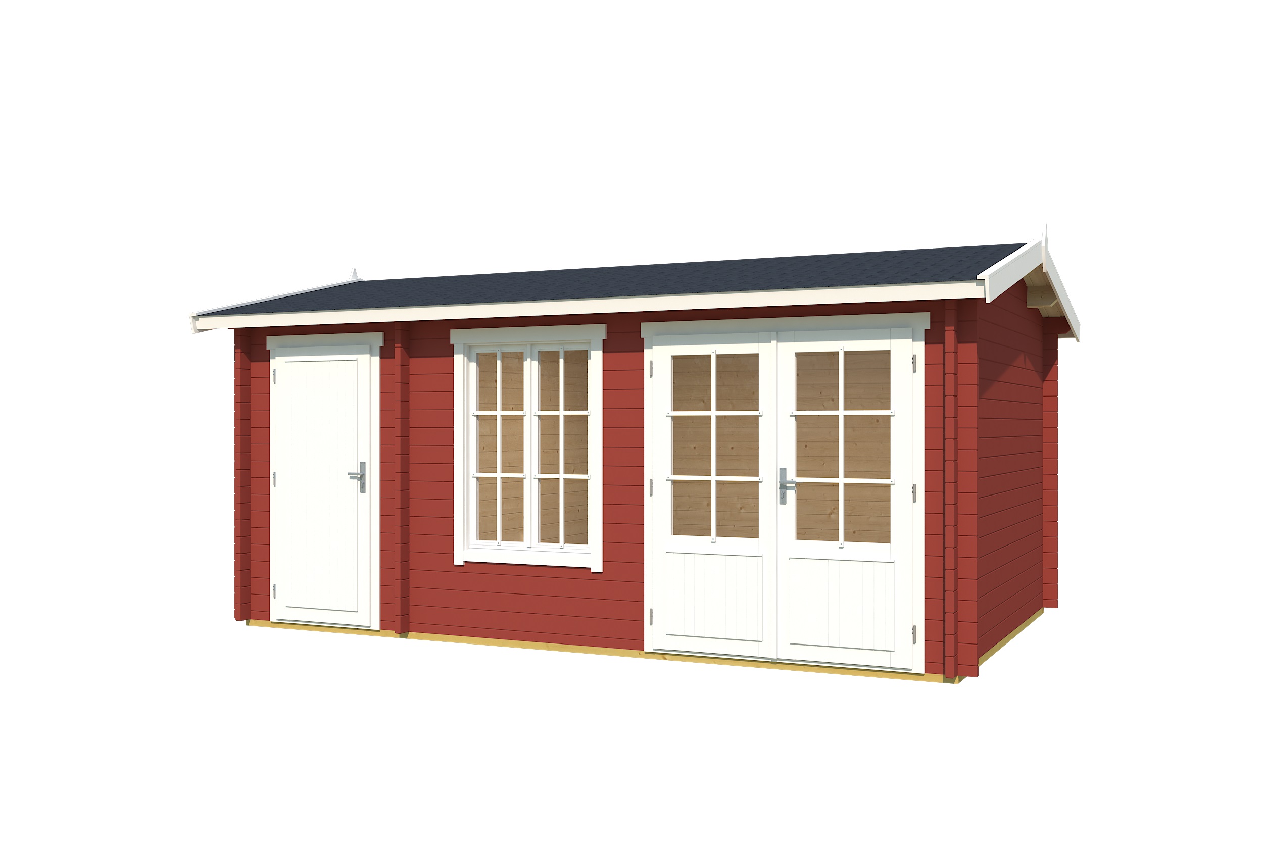 Lasita Maja Wrexham 2 Gartenhaus Blockhaus 44 mm, 485 x 300, Schwedenrot