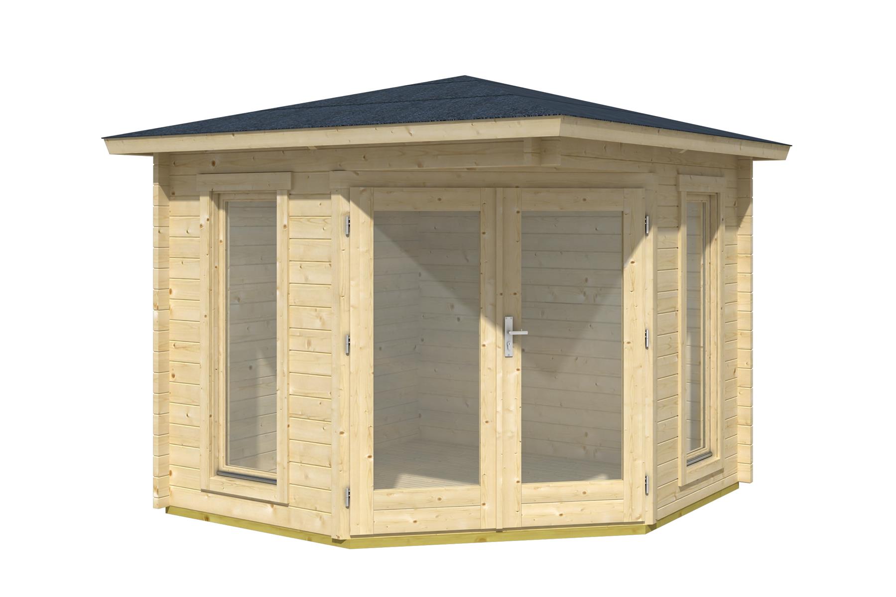 Lasita Maja Oban 40 Gartenhaus Blockhaus 40 mm, 239 x 239, Naturbelassen Lasita Maja Oban 40 Gartenhaus Blockhaus 40 mm, 239 x 239, Naturbelassen
