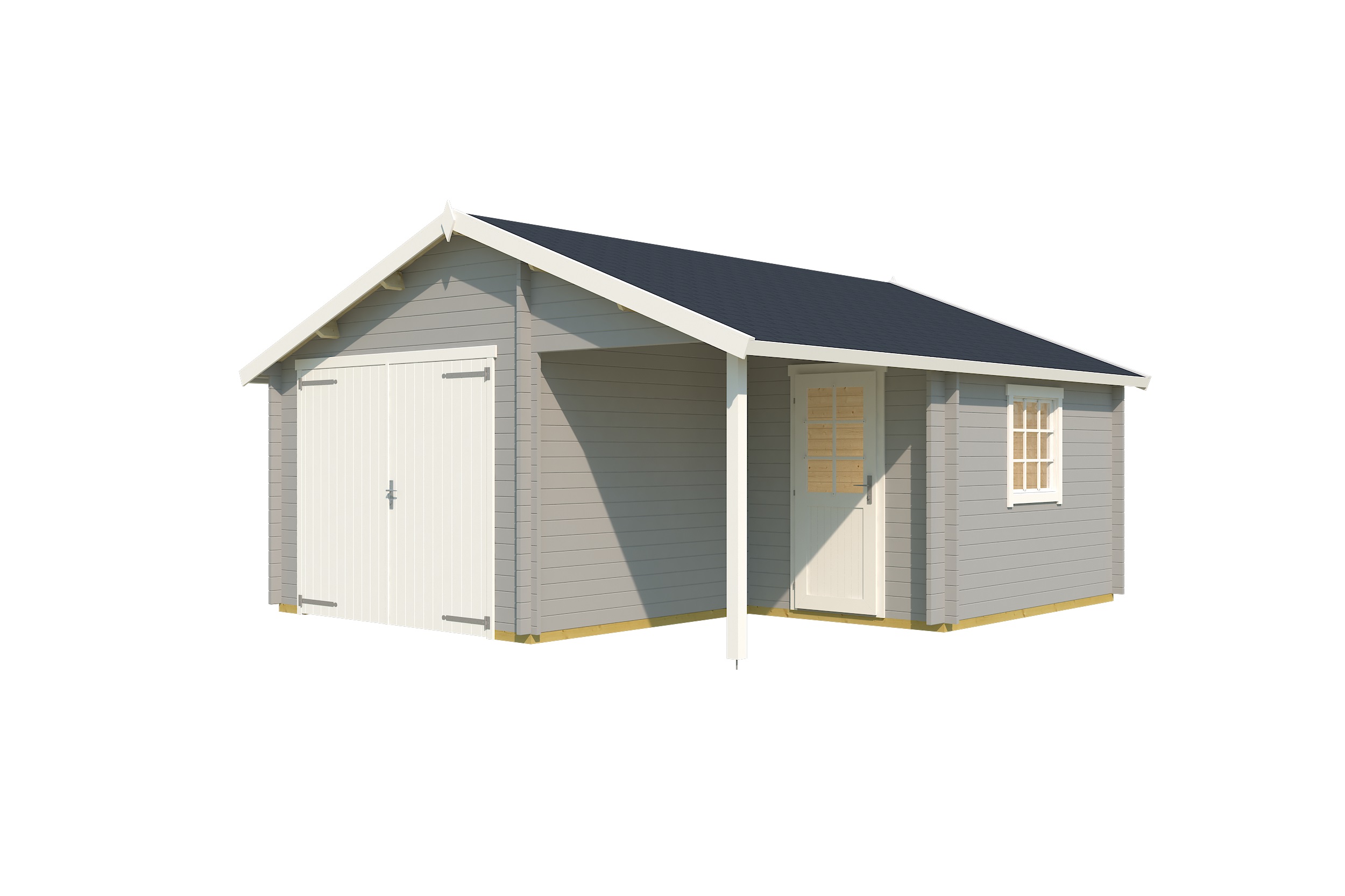 Lasita Maja Nevis Set mit Holztor Garage 44 mm, 500 x 550, Lichtgrau Lasita Maja Nevis Set mit Holztor Garage 44 mm, 500 x 550, Lichtgrau