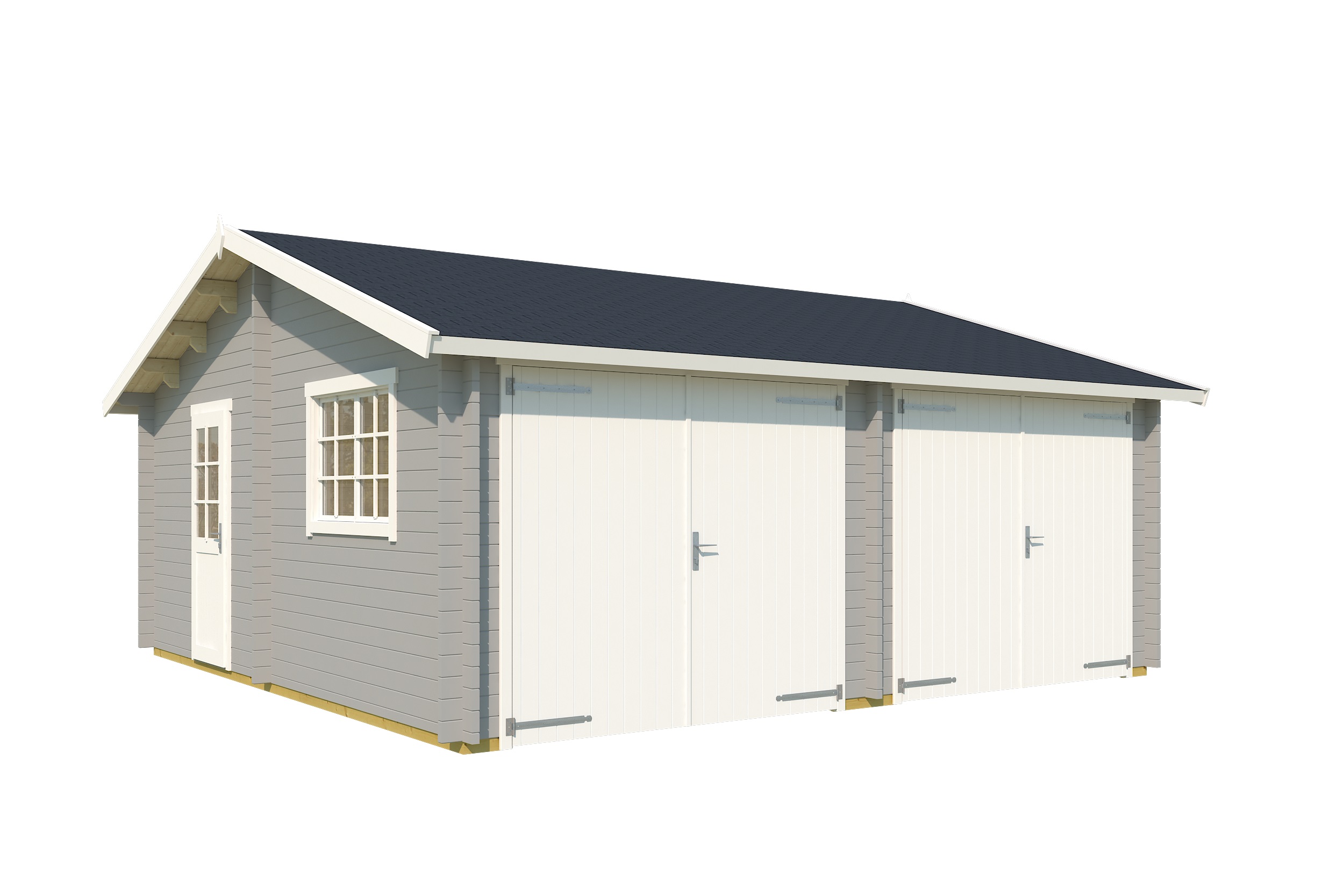 Lasita Maja Falkland Set mit Holztor Garage 44 mm, 575 x 575, Lichtgrau Lasita Maja Falkland Set mit Holztor Garage 44 mm, 575 x 575, Lichtgrau