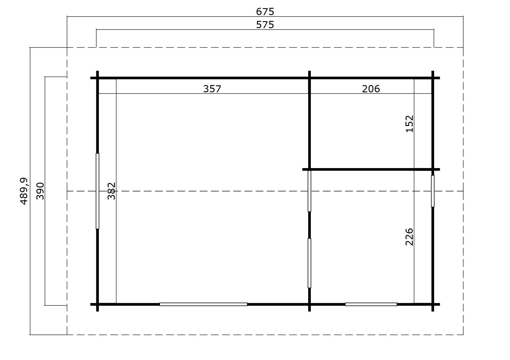 Lasita Maja Caroline Set Silber Gartenhaus Blockhaus 40 mm 3-Raum, 575 x 390, Carbongrau