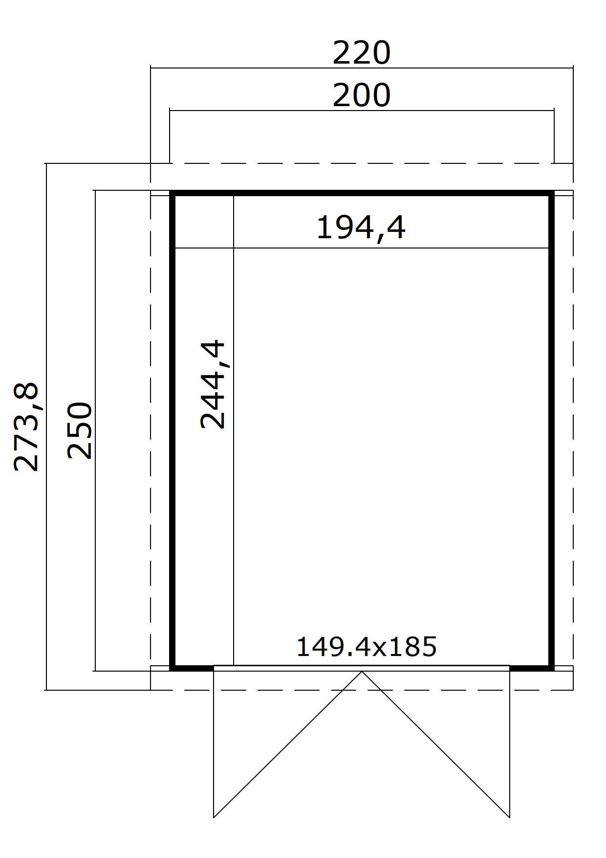 Lasita Maja Kibo 2 Holz-Gartenhaus Blockhaus 28mm, 200x250, Carbongrau