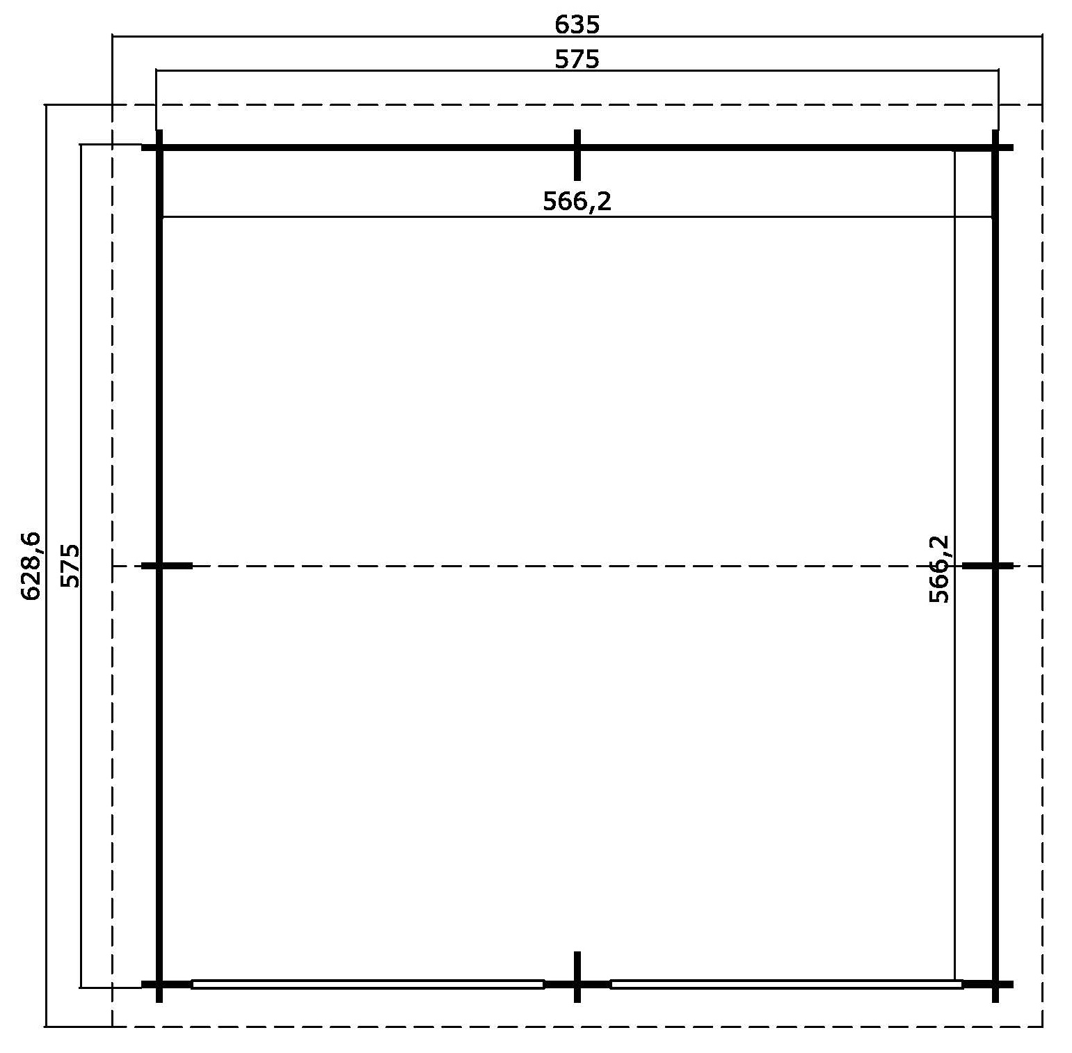 Lasita Maja Falkland Ohne Tore Garage 44 mm, 575 x 575, Lichtgrau