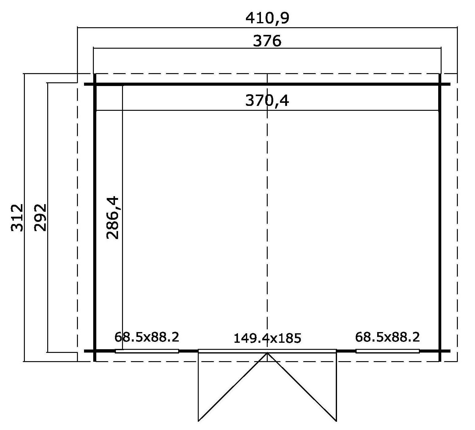 Lasita Maja Dallas Holz-Gartenhaus Blockhaus 28mm, 376x292, Carbongrau