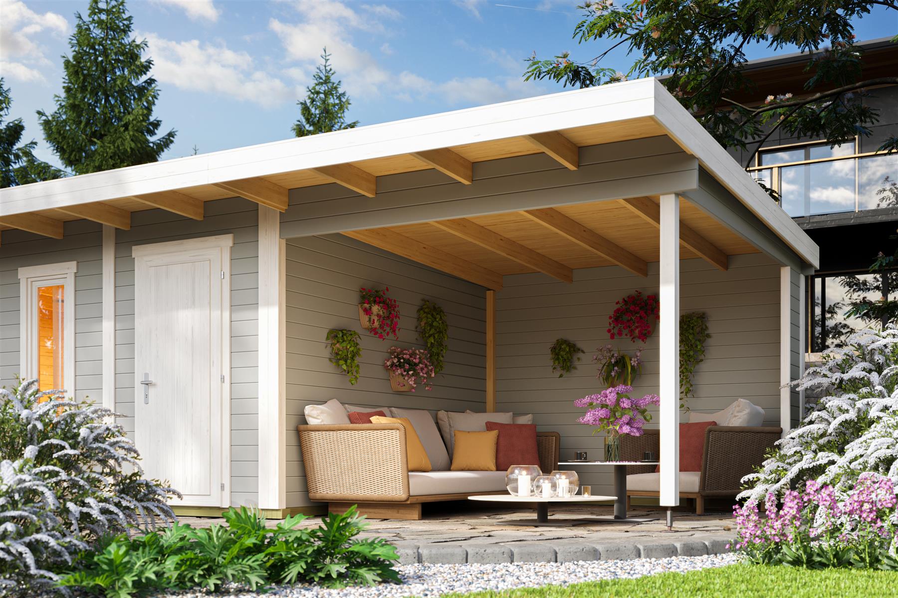 Lasita Maja Sicily Dachverlängerung Anbau für Sicily 44 mm, 300x350, Lichtgrau Lasita Maja Sicily Dachverlängerung Anbau für Sicily 44 mm, 300x350, Lichtgrau