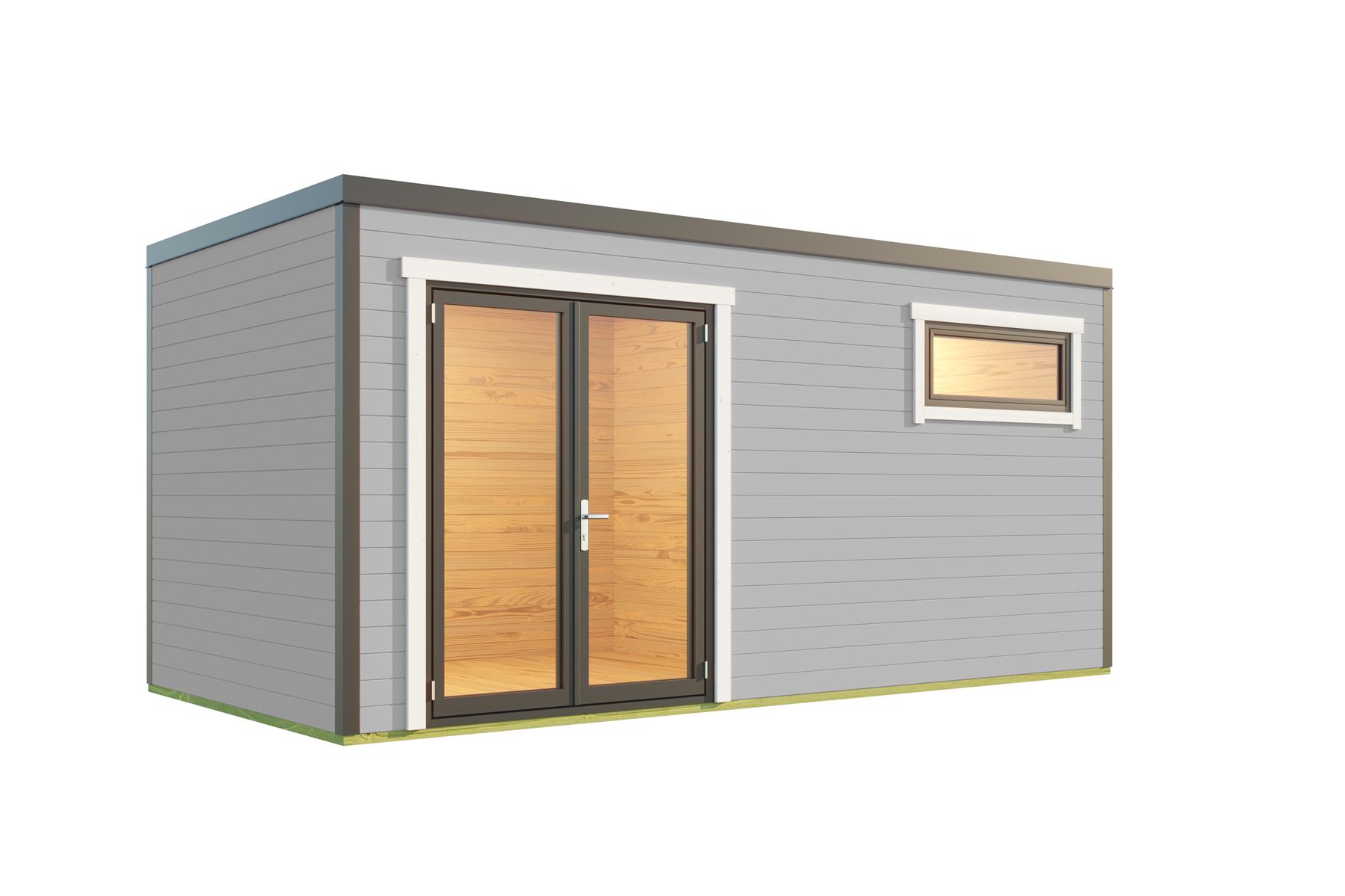 Lasita Maja Sardinia 3 Set Gartenhaus Blockhaus 44 mm 2-Räume, 500x250, Lichtgrau Lasita Maja Sardinia 3 Set Gartenhaus Blockhaus 44 mm 2-Räume, 500x250, Lichtgrau