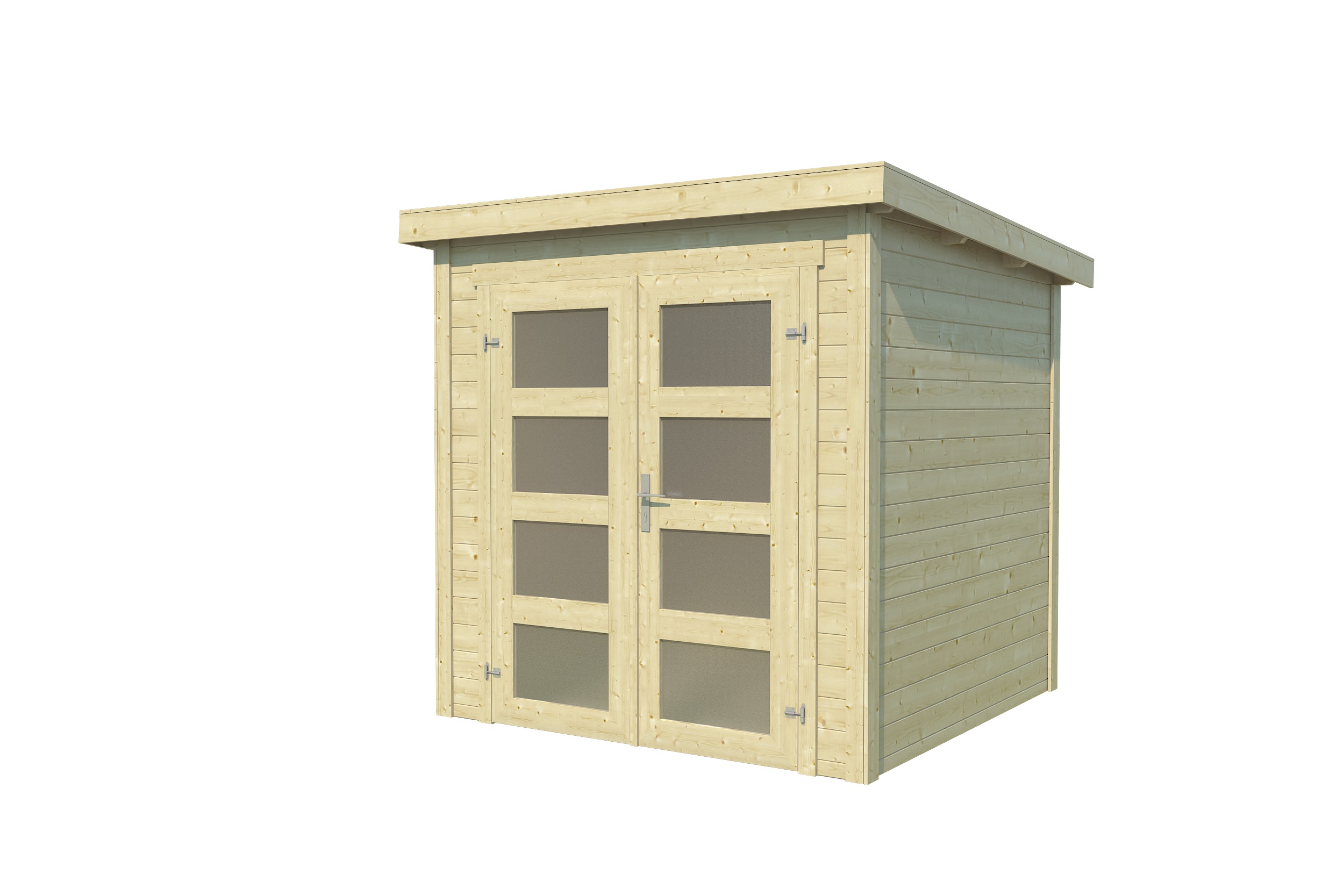 Lasita Maja Zambezi 1 Holz-Gartenhaus Blockhaus 28mm, 200x200, Naturbelassen