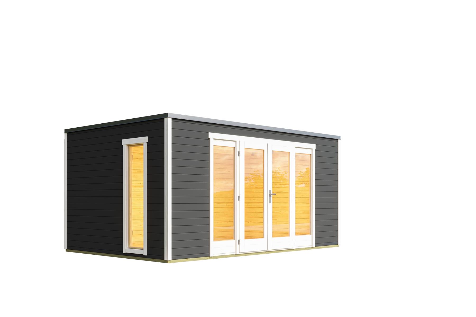 Lasita Maja Palermo 2 Holz-Gartenhaus Blockhaus 28mm, 444x300, Carbongrau