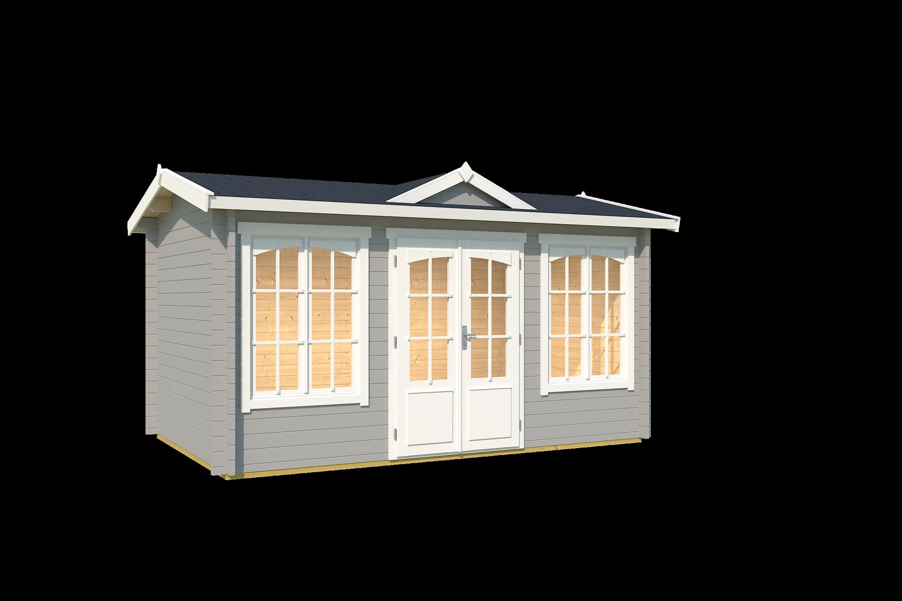 Lasita Maja Kensington Gartenhaus Blockhaus 44 mm, 400 x 250, Lichtgrau Lasita Maja Kensington Gartenhaus Blockhaus 44 mm, 400 x 250, Lichtgrau