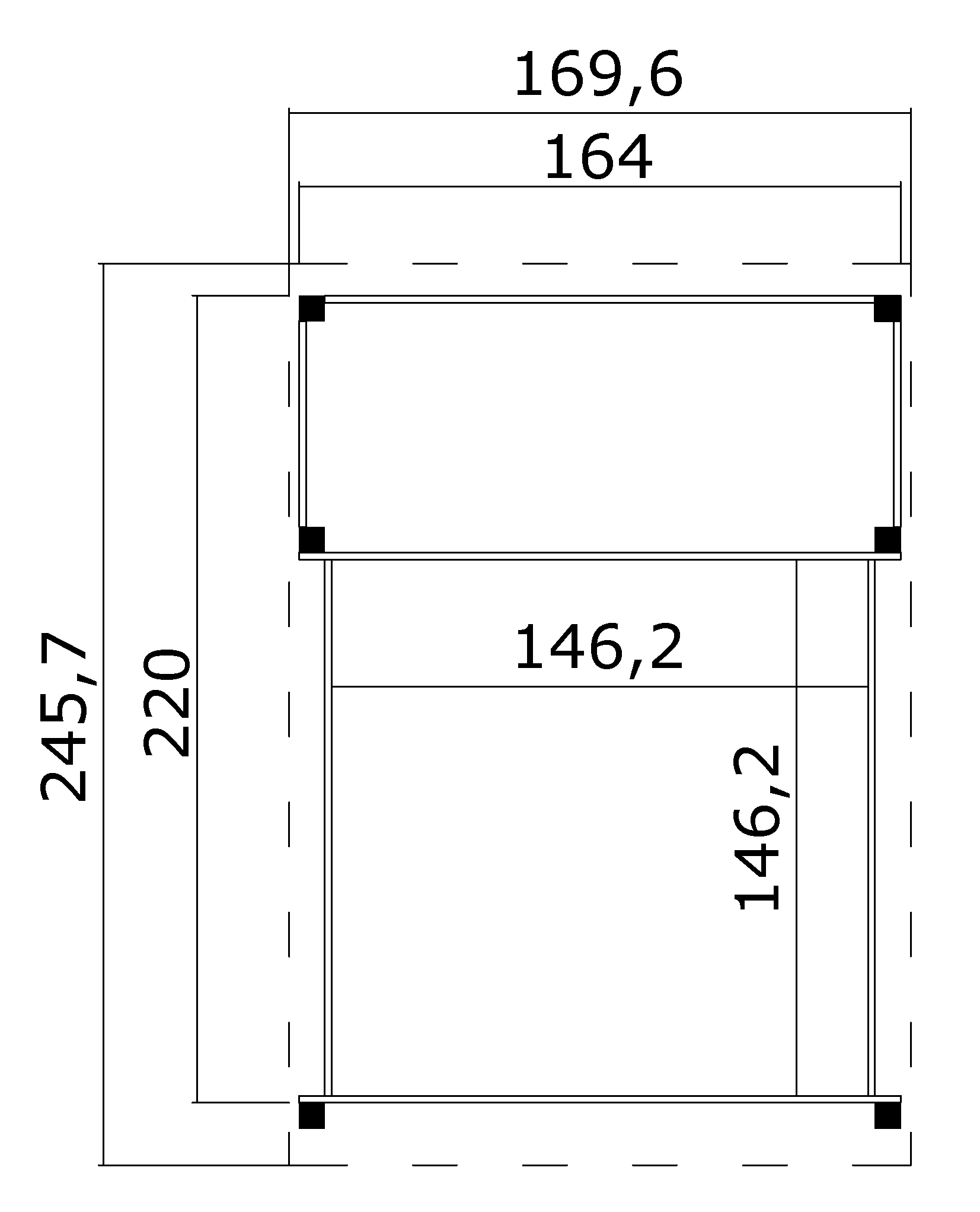 Lasita Maja Pippi 1 Kinderspielhaus 19mm, Fundamentmass 150x222, Carbongrau