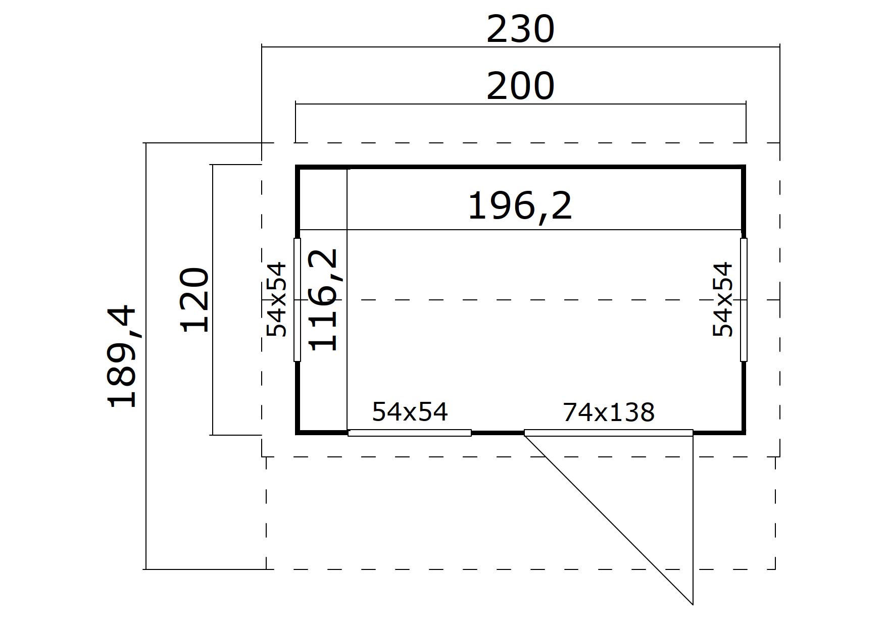 Lasita Maja Pingo Kinderspielhaus 19mm, Fundamentmass 200x120, Lichtgrau