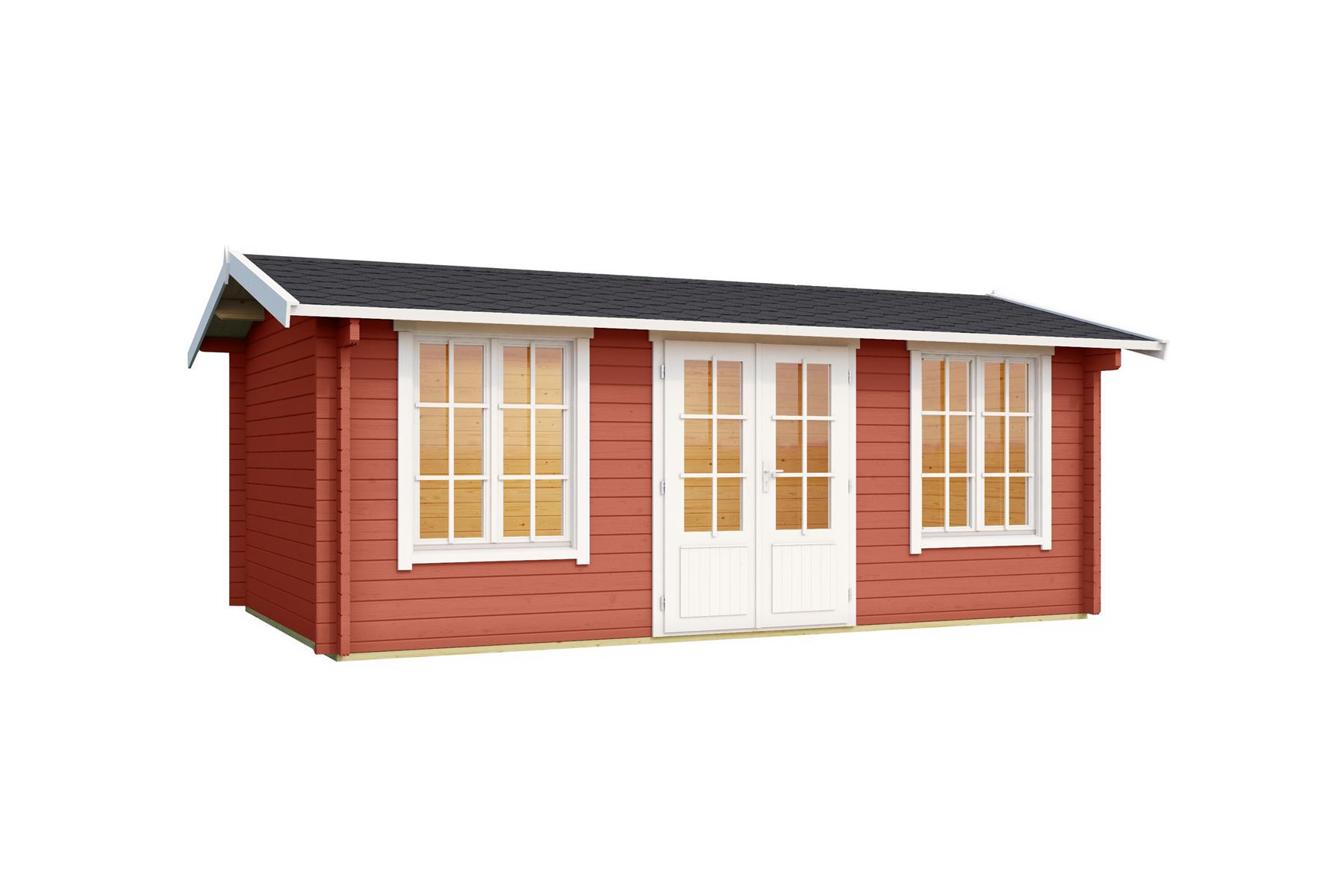Lasita Maja Pembrokeshire 53 Gartenhaus Blockhaus 44 mm, 480 x 280, Schwedenrot Lasita Maja Pembrokeshire 53 Gartenhaus Blockhaus 44 mm, 480 x 280, Schwedenrot