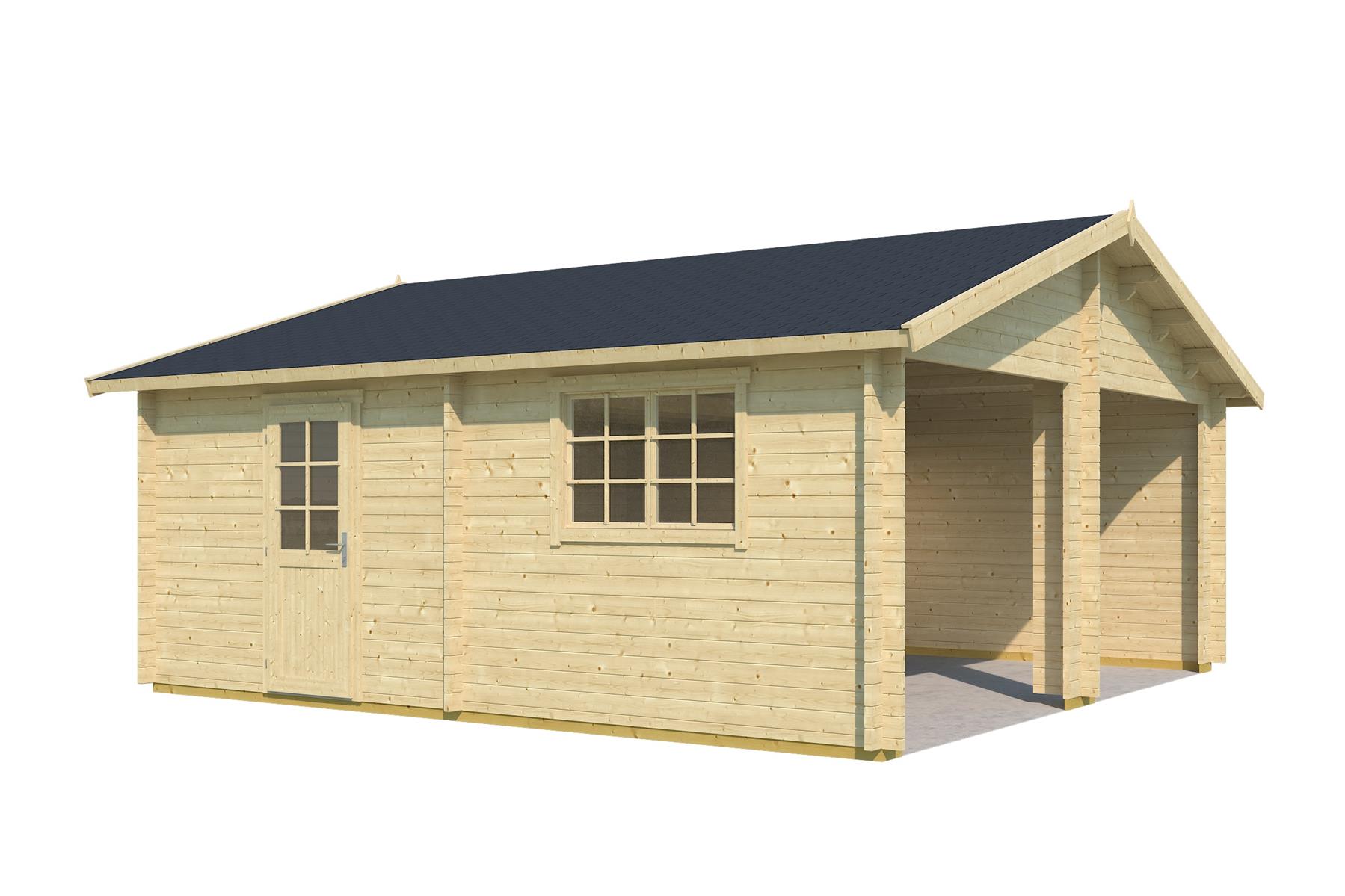 Lasita Maja Falkland Ohne Tore Garage 44 mm, 575 x 575, Naturbelassen Lasita Maja Falkland Ohne Tore Garage 44 mm, 575 x 575, Naturbelassen