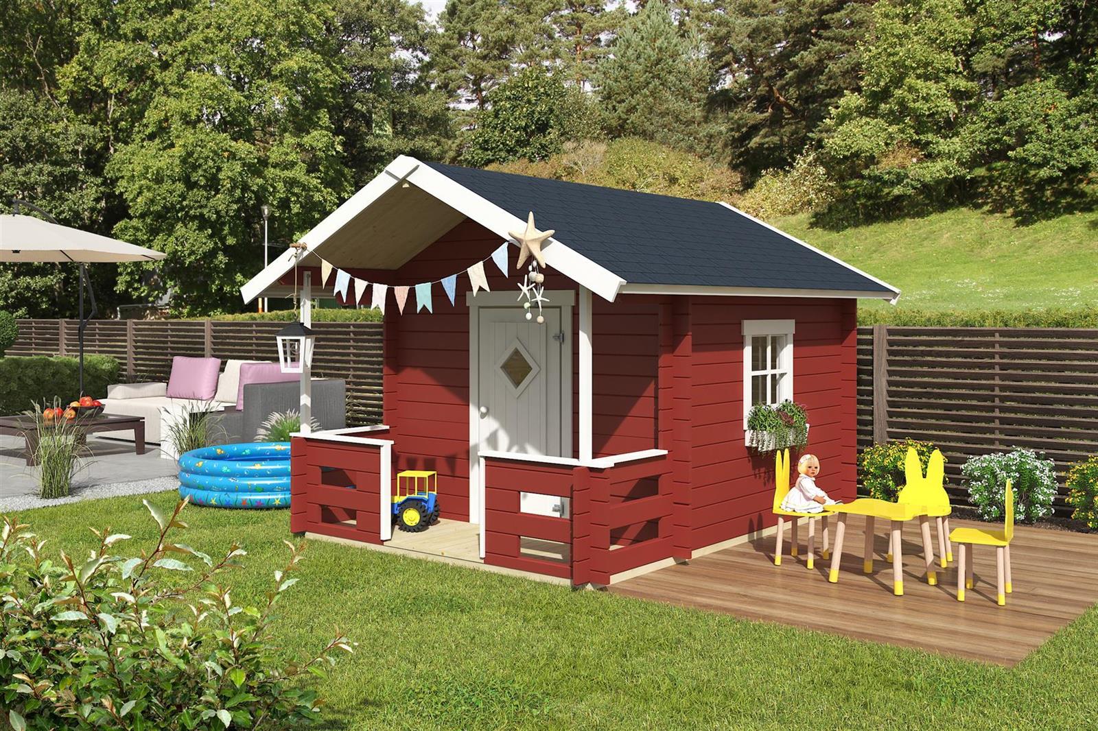 Lasita Maja Lido Gartenhaus Blockhaus 28 mm, 215 x 215, Schwedenrot Lasita Maja Lido Gartenhaus Blockhaus 28 mm, 215 x 215, Schwedenrot