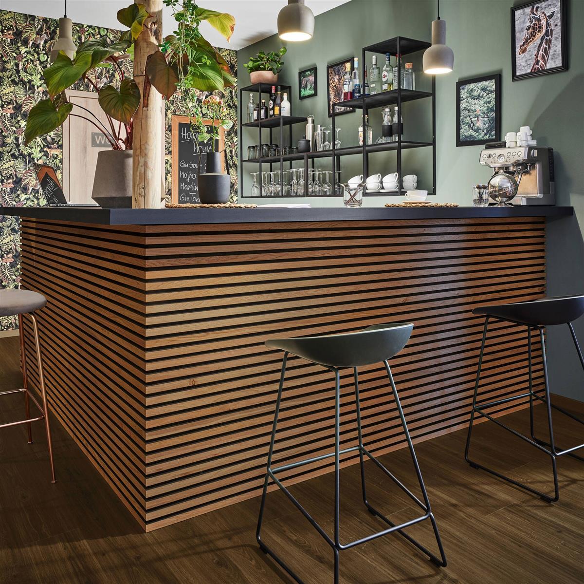 JOKA Paro Akustik Wandpaneele PAS310 279 cm Eiche Braun, schwarzes Vlies - geölt Echtholzpaneel JOKA Paro Akustik Wandpaneele PAS310 279 cm Eiche Braun, schwarzes Vlies - geölt Echtholzpaneel