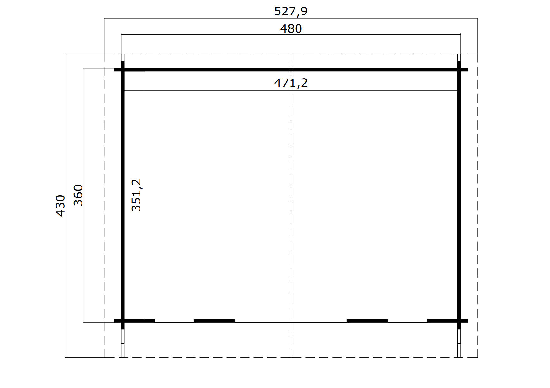 Lasita Maja Elgin 44 Set Silber Gartenhaus Blockhaus 44 mm, 480 x 360, Schwedenrot