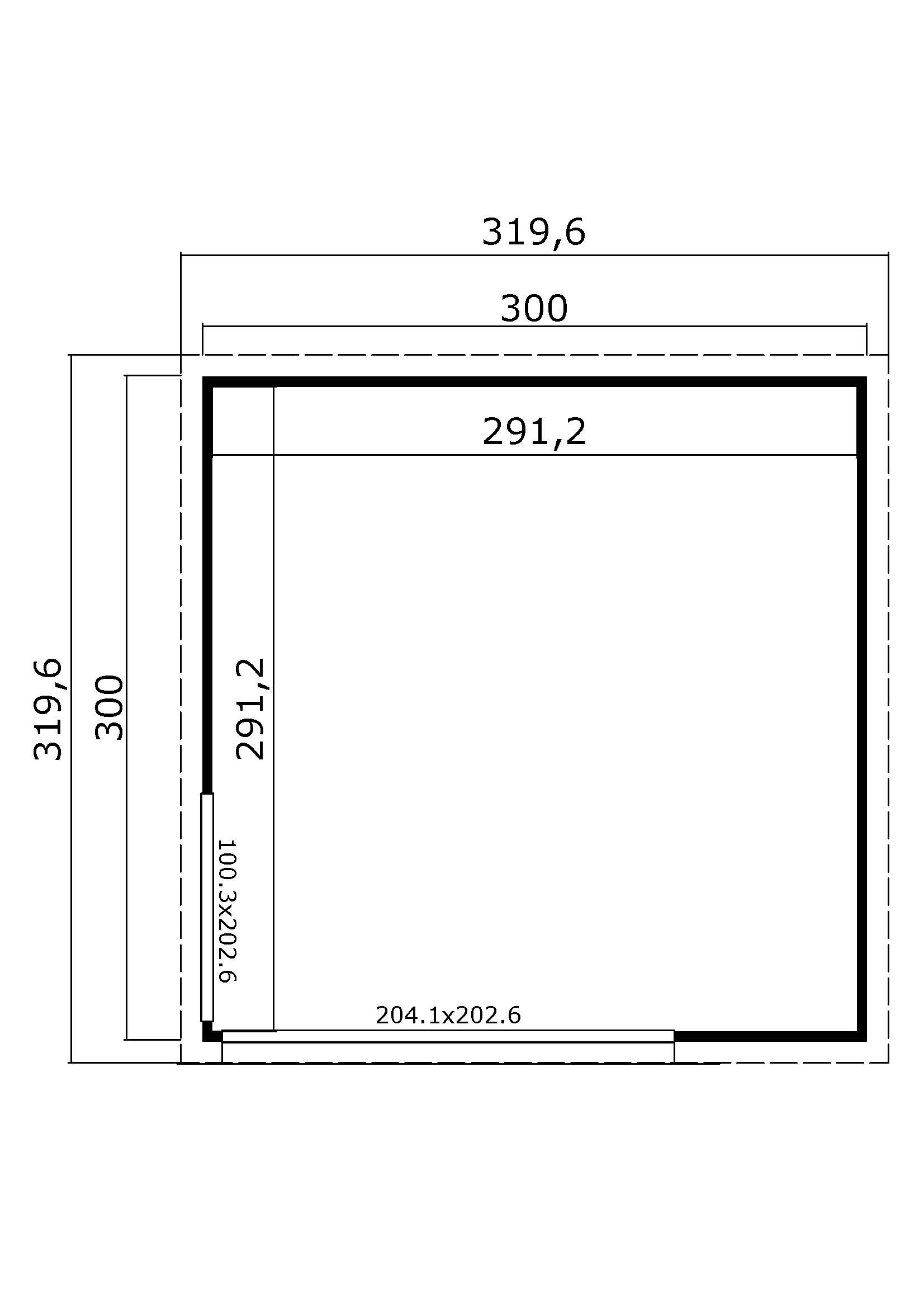 Lasita Maja Domeo 1 Gartenhaus Blockhaus 44 mm, 300 x 300, Naturbelassen