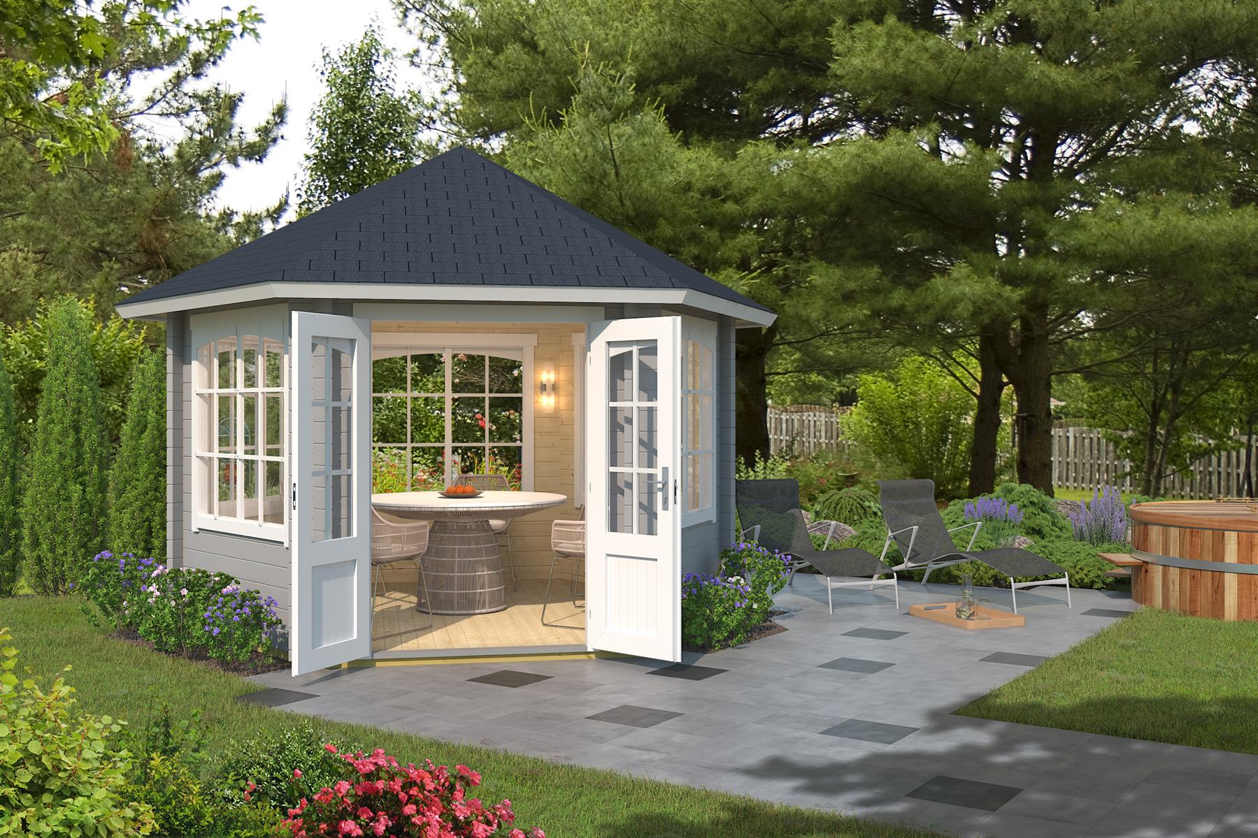 Lasita Maja Ilmenau Pavillion 44 mm, 350 x 303, Lichtgrau Lasita Maja Ilmenau Pavillion 44 mm, 350 x 303, Lichtgrau