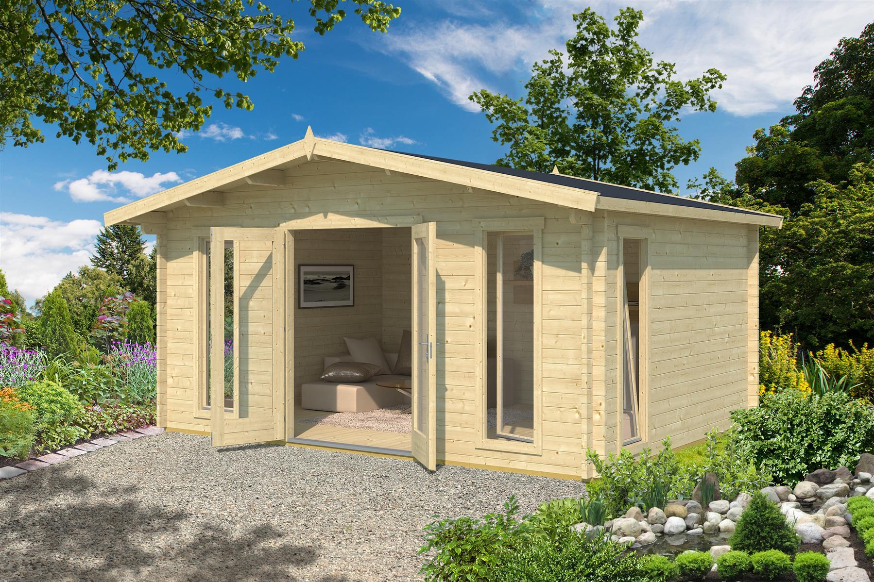 Lasita Maja Elgin 44 Set Gold Gartenhaus Blockhaus 44 mm, 480 x 360, Naturbelassen Lasita Maja Elgin 44 Set Gold Gartenhaus Blockhaus 44 mm, 480 x 360, Naturbelassen