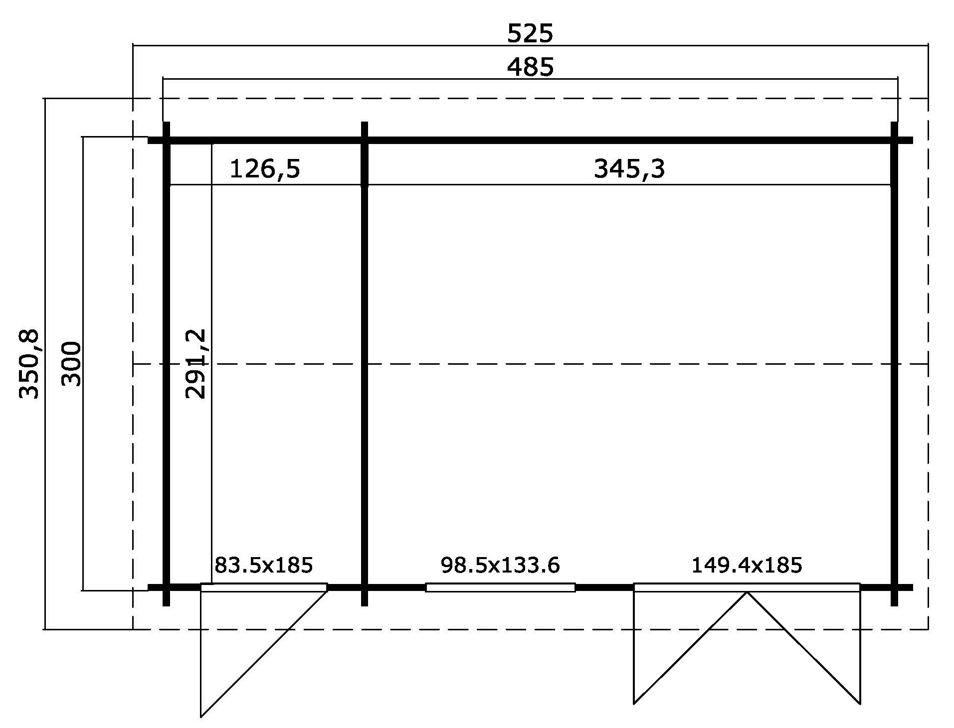 Lasita Maja Wrexham 2 Gartenhaus Blockhaus 44 mm, 485 x 300, Schwedenrot