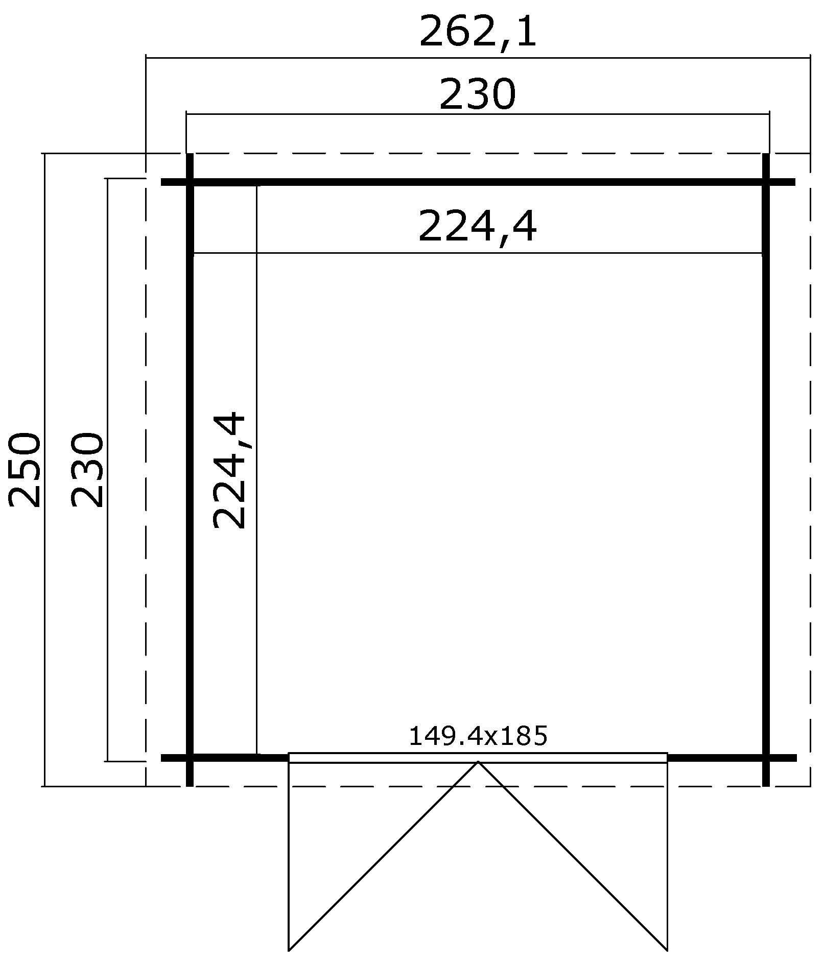 Lasita Maja Ingo 230  Holz-Gartenhaus Blockhaus 28mm, 230x230, Naturbelassen