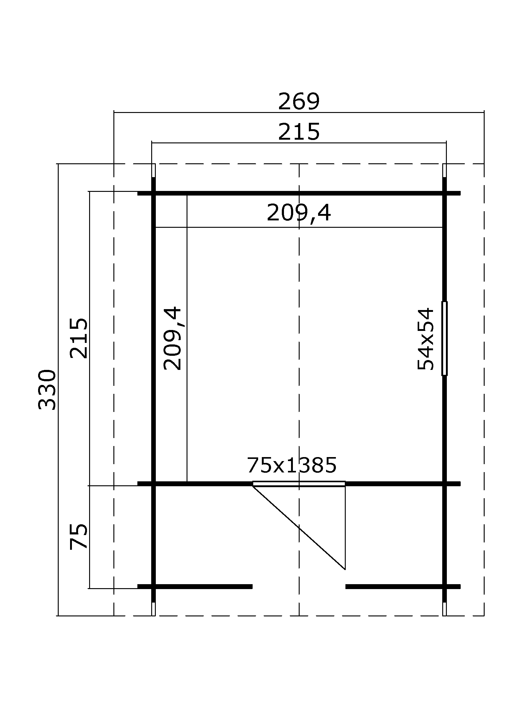 Lasita Maja Lido Gartenhaus Blockhaus 28 mm, 215 x 215, Naturbelassen