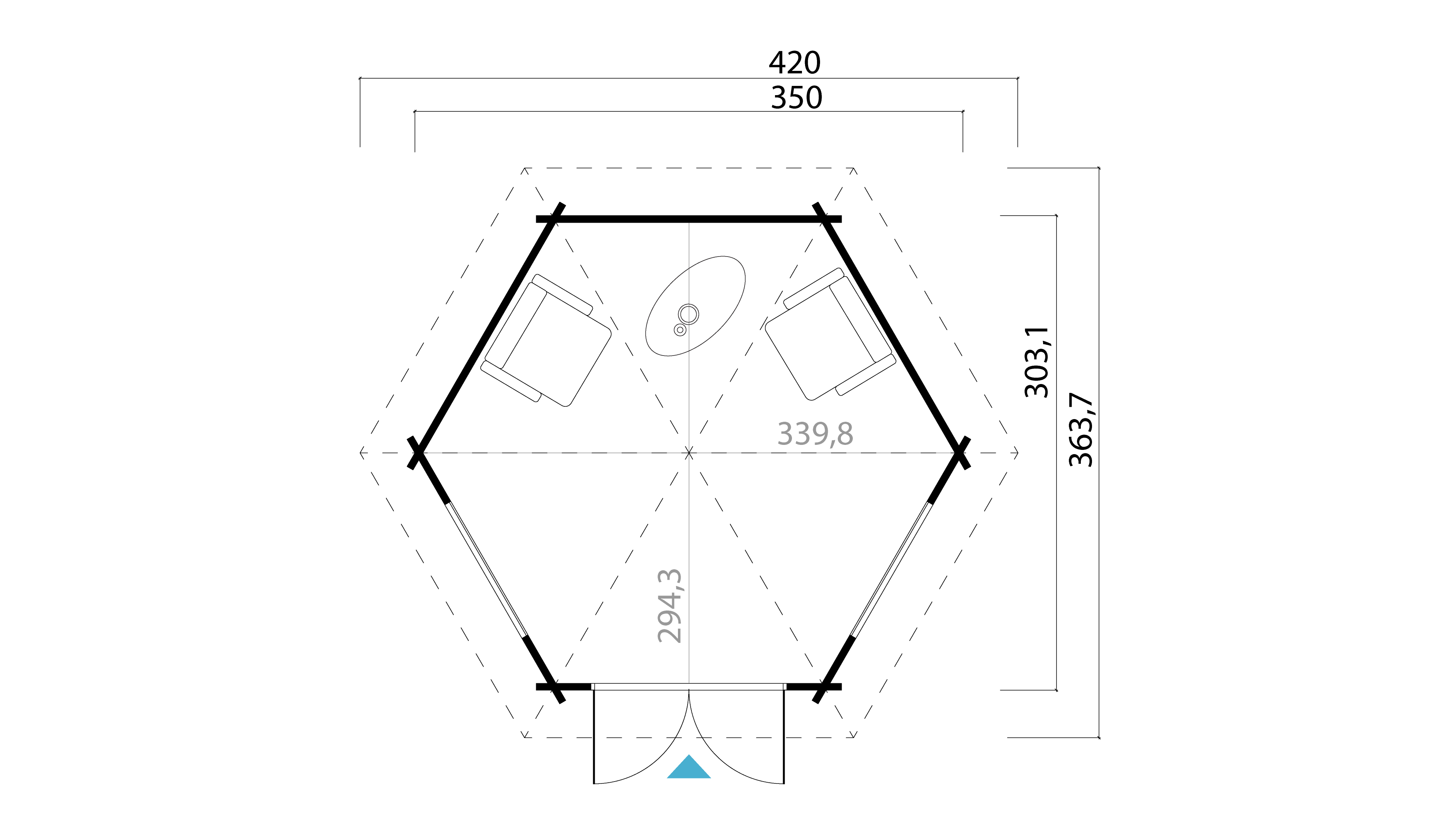 Lasita Maja Rivera 44 Pavillion 44 mm, 350 x 303, Gletschergrün