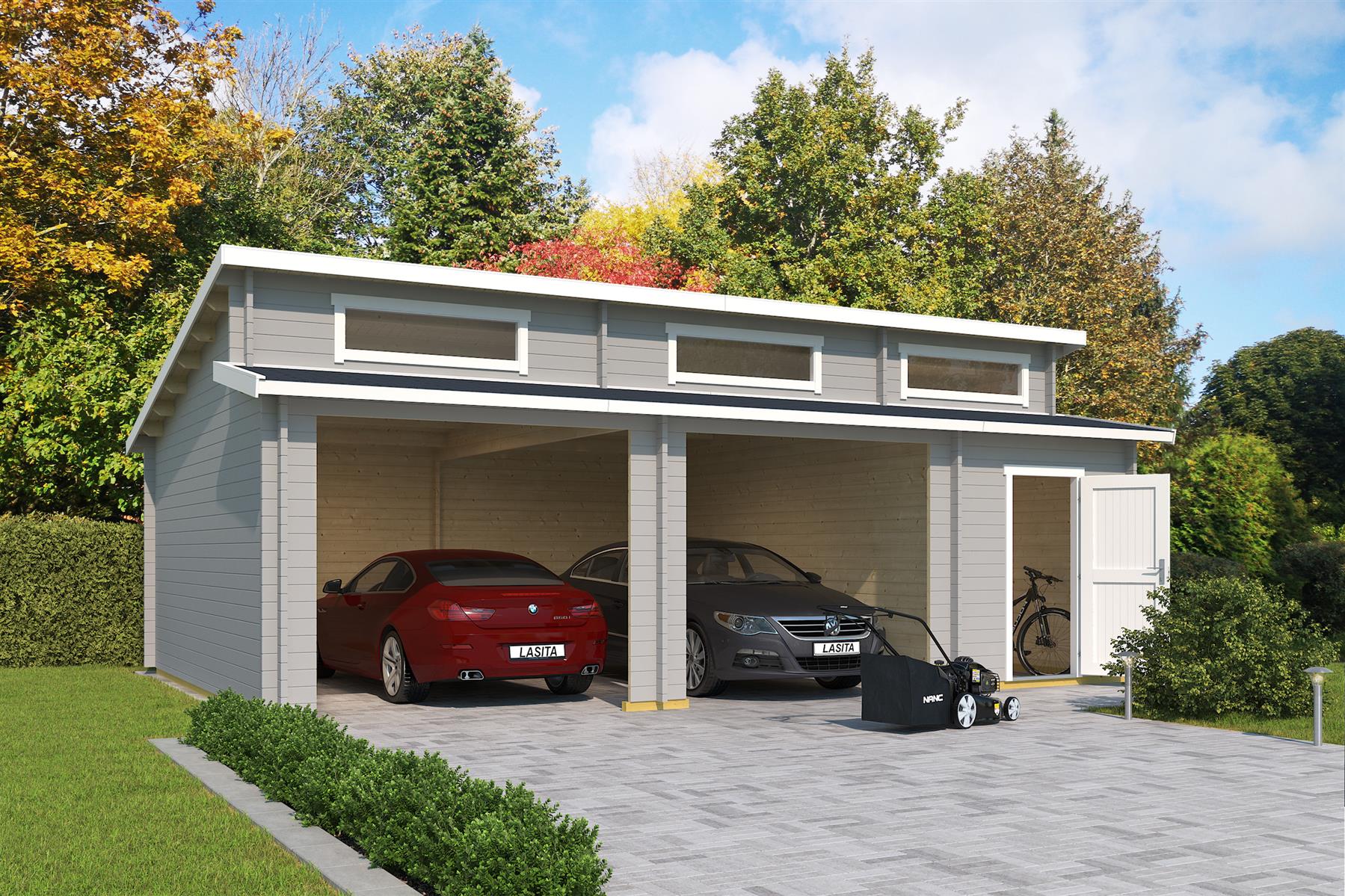 Lasita Maja Hawaii Ohne Tore Garage 44 mm 2-Raum, 780 x 520, Lichtgrau Lasita Maja Hawaii Ohne Tore Garage 44 mm 2-Raum, 780 x 520, Lichtgrau