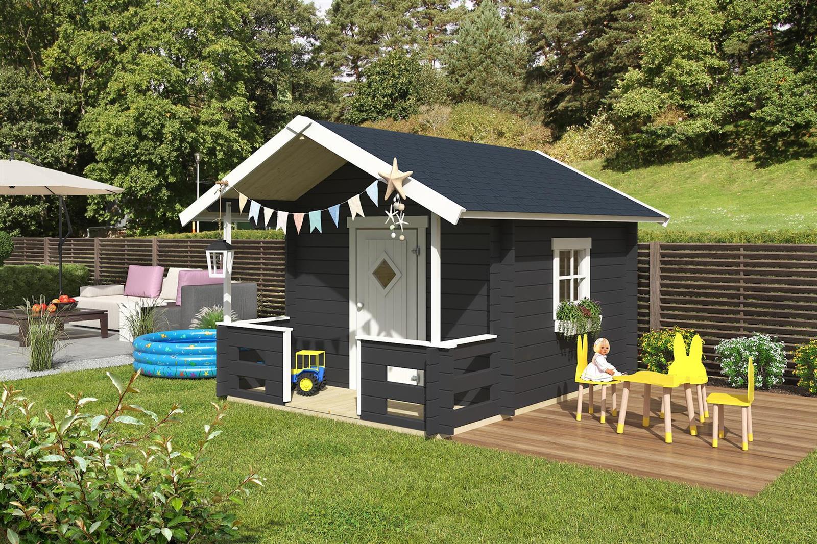 Lasita Maja Lido Gartenhaus Blockhaus 28 mm, 215 x 215, Carbongrau Lasita Maja Lido Gartenhaus Blockhaus 28 mm, 215 x 215, Carbongrau