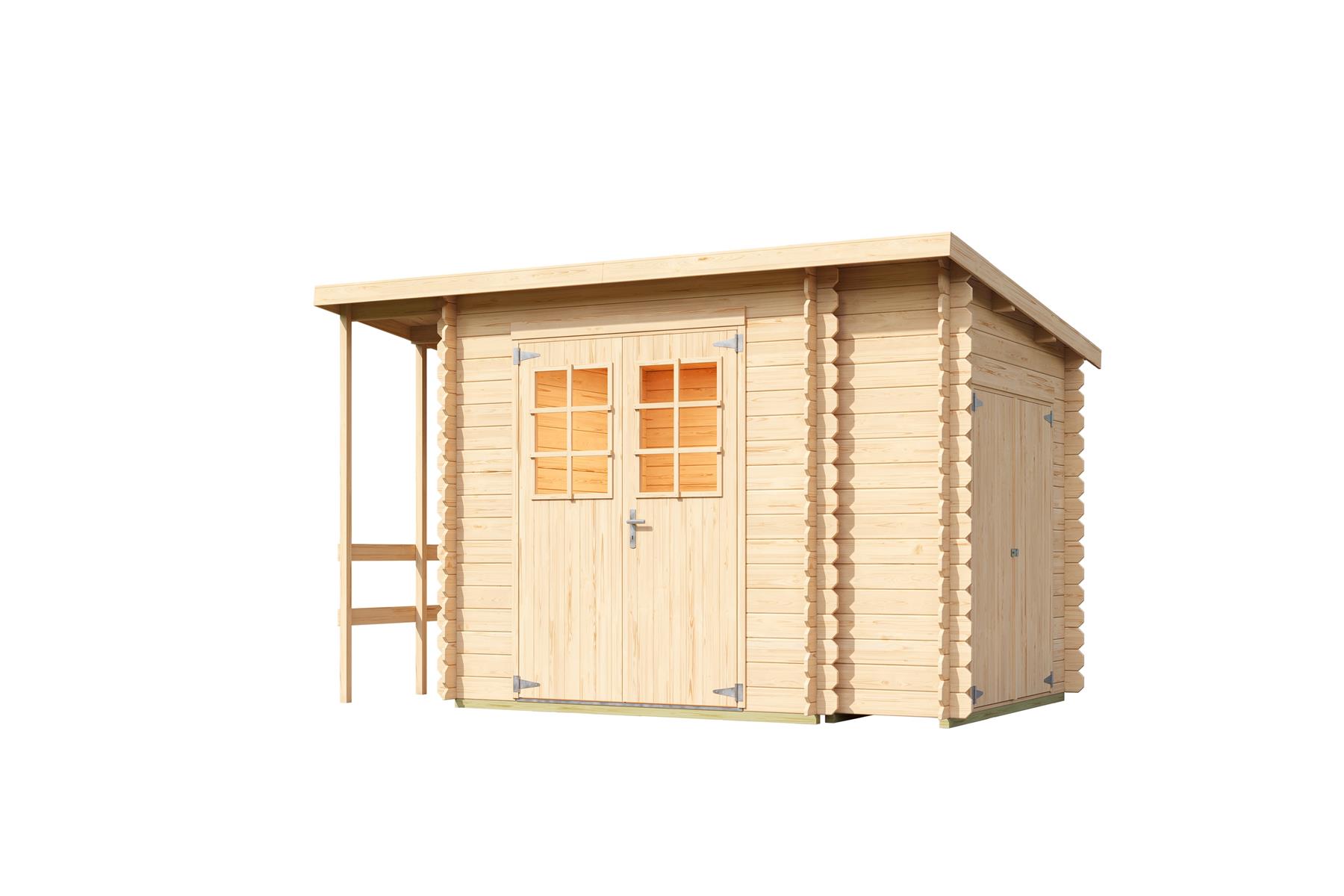 Lasita Maja Vilano 3 Holz-Gartenhaus Blockhaus 19 mm, 200x200, Naturbelassen