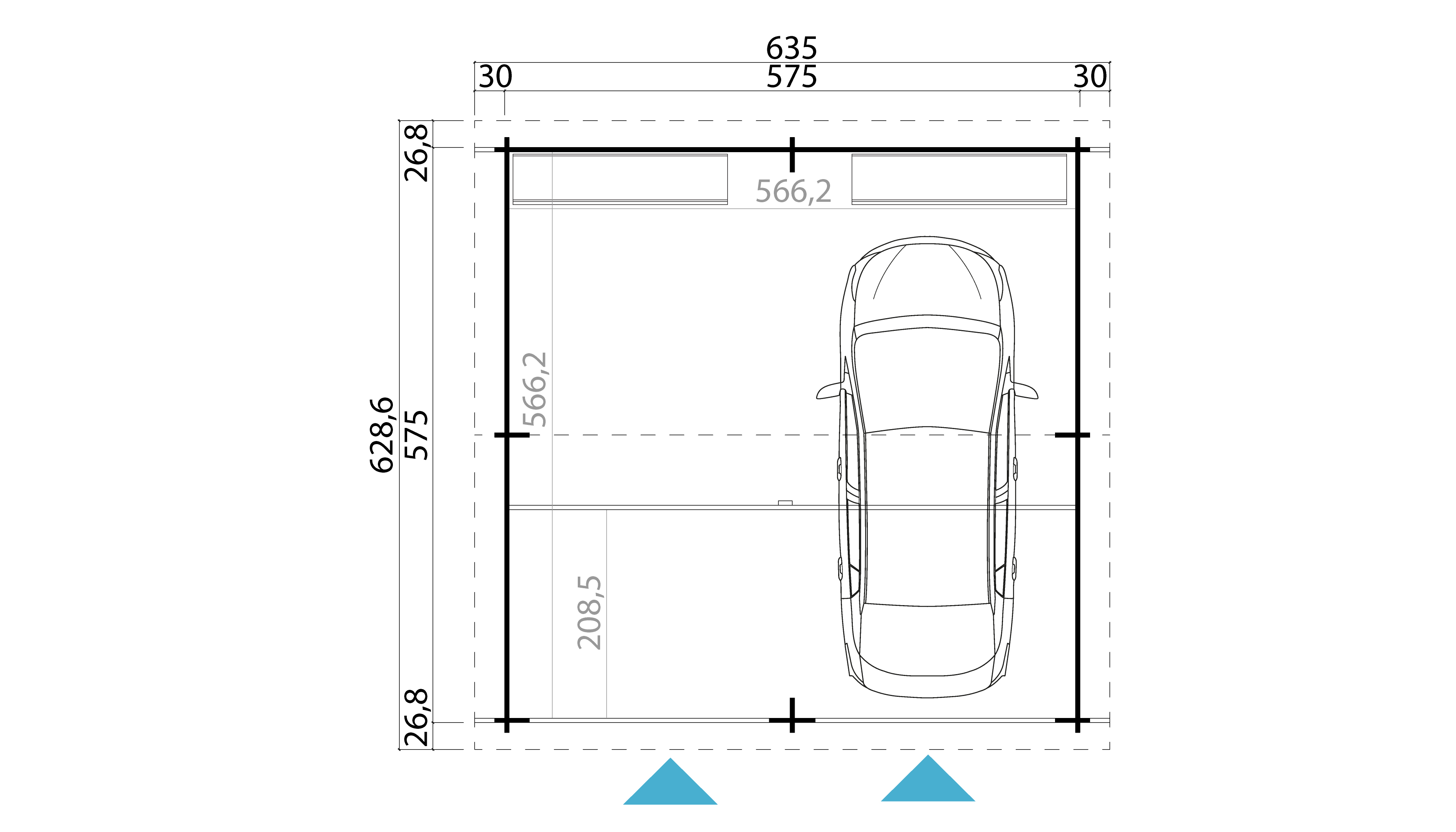 Lasita Maja Falkland Ohne Tore Garage 44 mm, 575 x 575, Naturbelassen