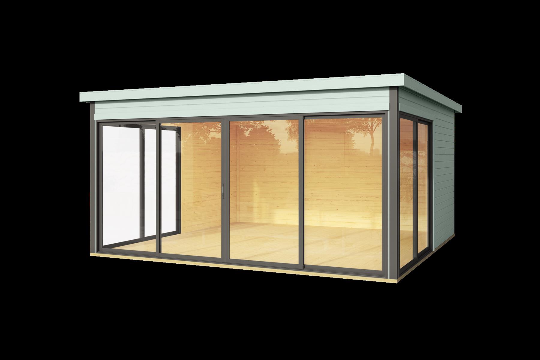 Lasita Maja Domeo 5 Gartenhaus Blockhaus 44 mm, 418 x 418, Gletschergrün