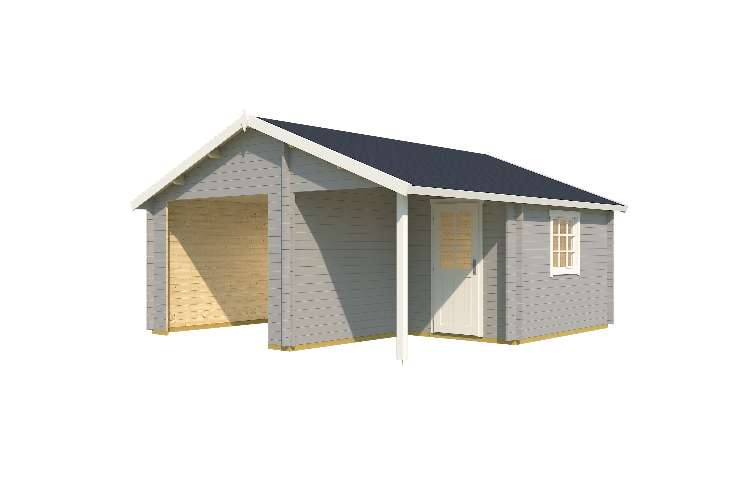 Lasita Maja Nevis Ohne Tore Garage 44 mm mit Überdachung, 500 x 550, Lichtgrau Lasita Maja Nevis Ohne Tore Garage 44 mm mit Überdachung, 500 x 550, Lichtgrau
