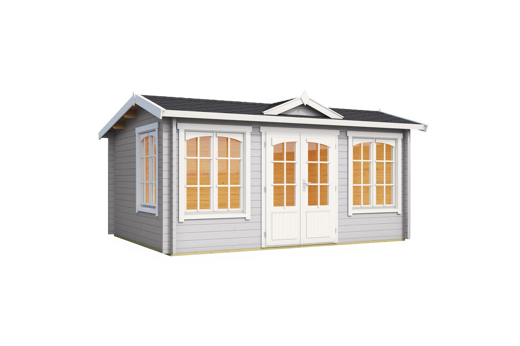 Lasita Maja Windsor 44 Gartenhaus Blockhaus 44 mm, 400 x 300, Lichtgrau Lasita Maja Windsor 44 Gartenhaus Blockhaus 44 mm, 400 x 300, Lichtgrau