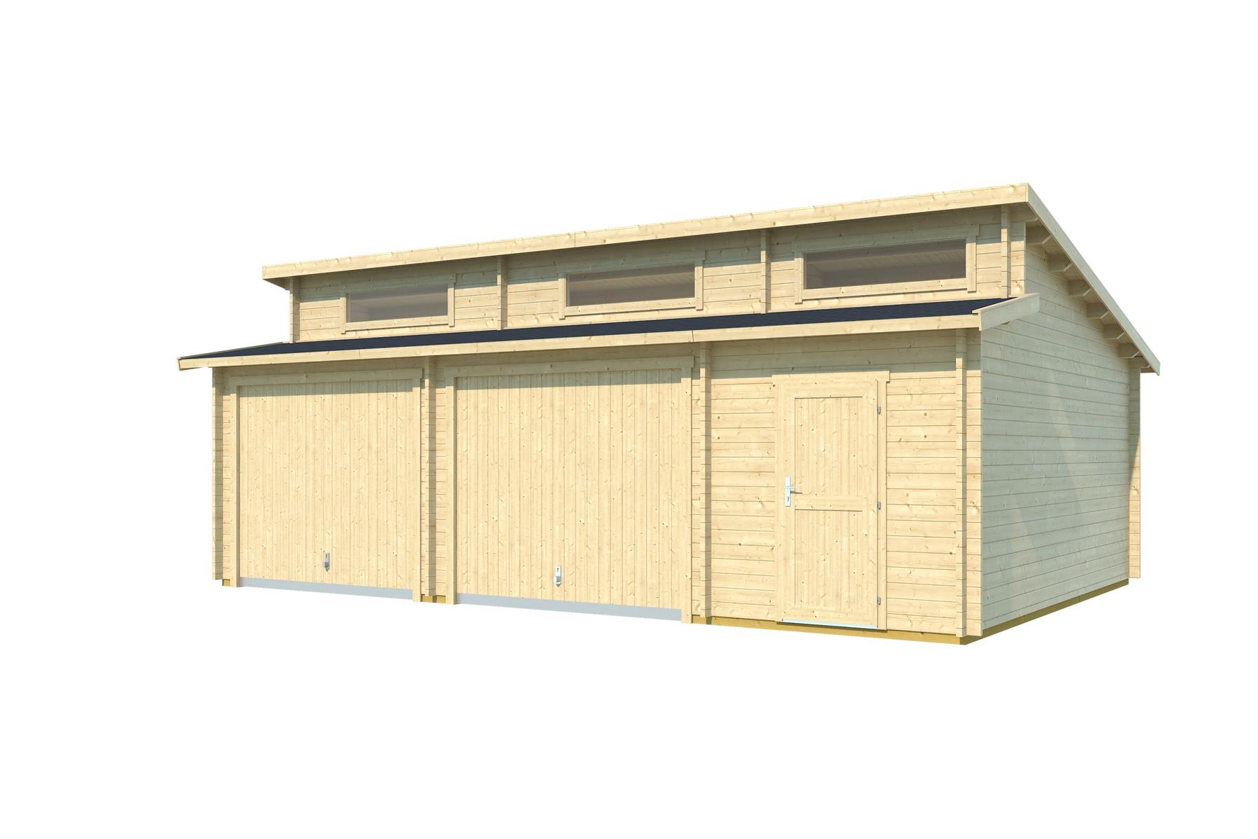 Lasita Maja Hawaii Set mit Schwingtoren Garage 44 mm 2-Raum, 780 x 520, Naturbelassen Lasita Maja Hawaii Set mit Schwingtoren Garage 44 mm 2-Raum, 780 x 520, Naturbelassen