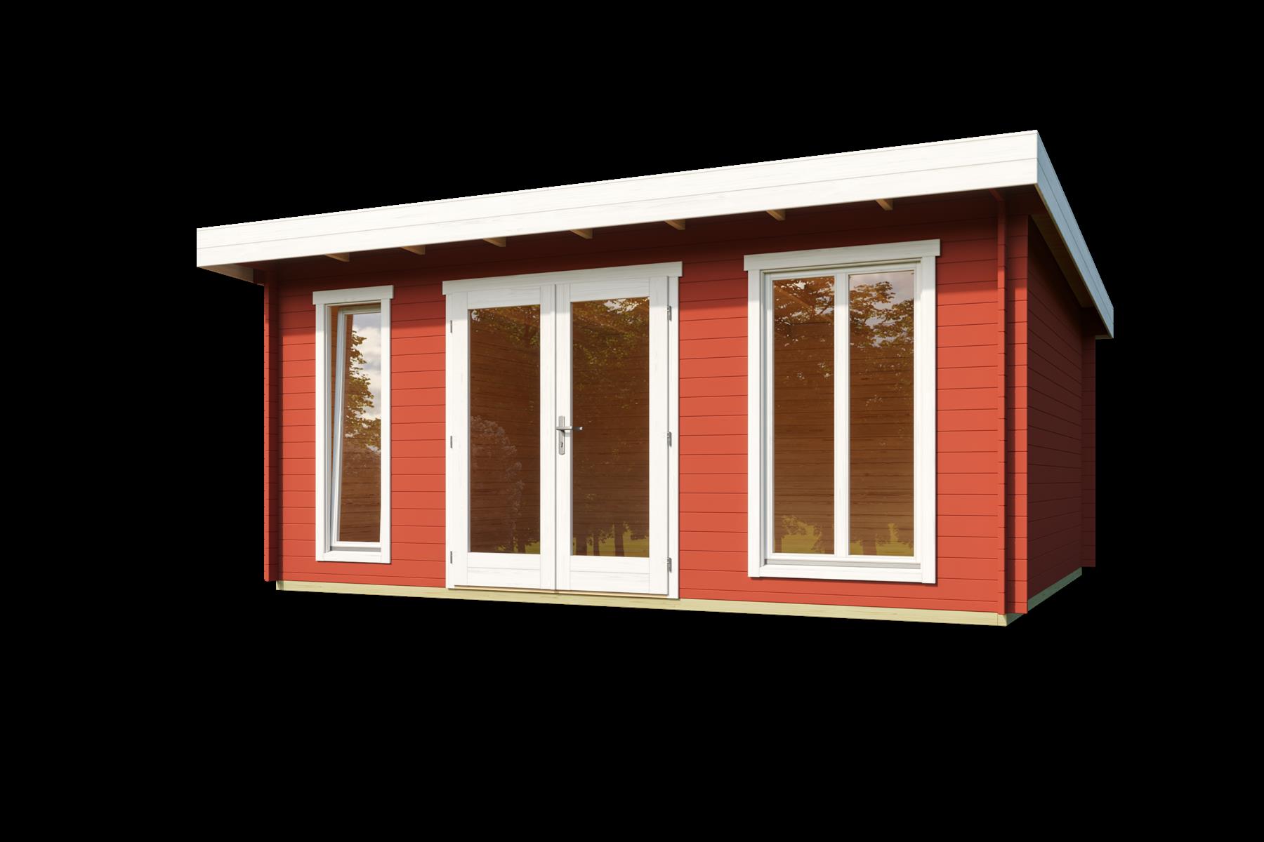 Lasita Maja Dorset 3 Gartenhaus Blockhaus 34 mm, 500 x 390, Schwedenrot