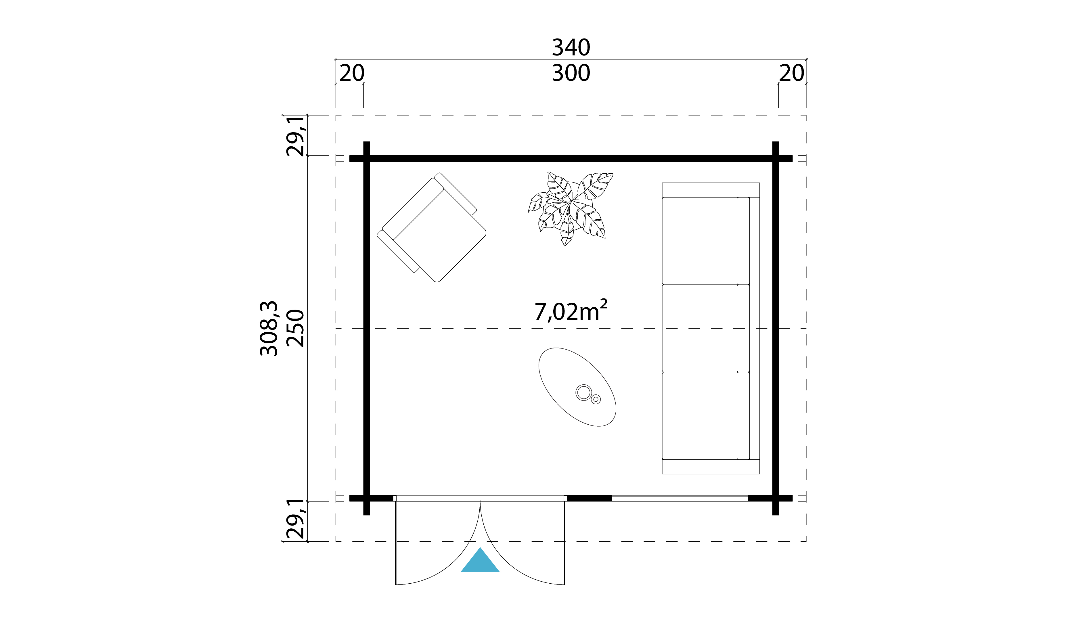 Lasita Maja Alex Gartenhaus Blockhaus 44 mm, 300 x 250, Schwedenrot Lasita Maja Alex Gartenhaus Blockhaus 44 mm, 300 x 250, Schwedenrot