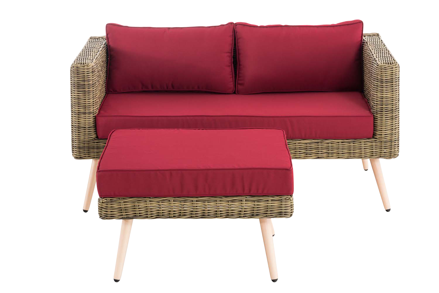 2er Sofa Molde mit Fußhocker Rundrattan natura 40 cm (Hellbraun) 2er Sofa Molde mit Fußhocker Rundrattan natura 40 cm (Hellbraun)