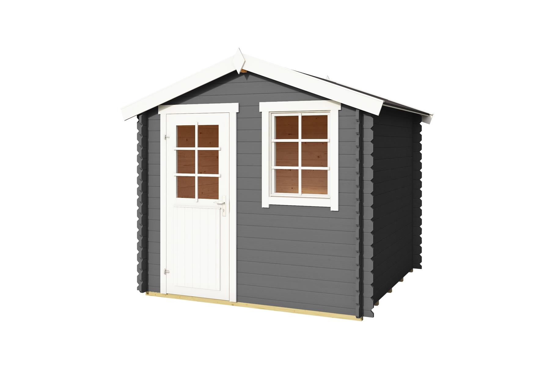 Lasita Maja Wels 2 Holz-Gartenhaus Blockhaus 28mm, 230x230, Carbongrau