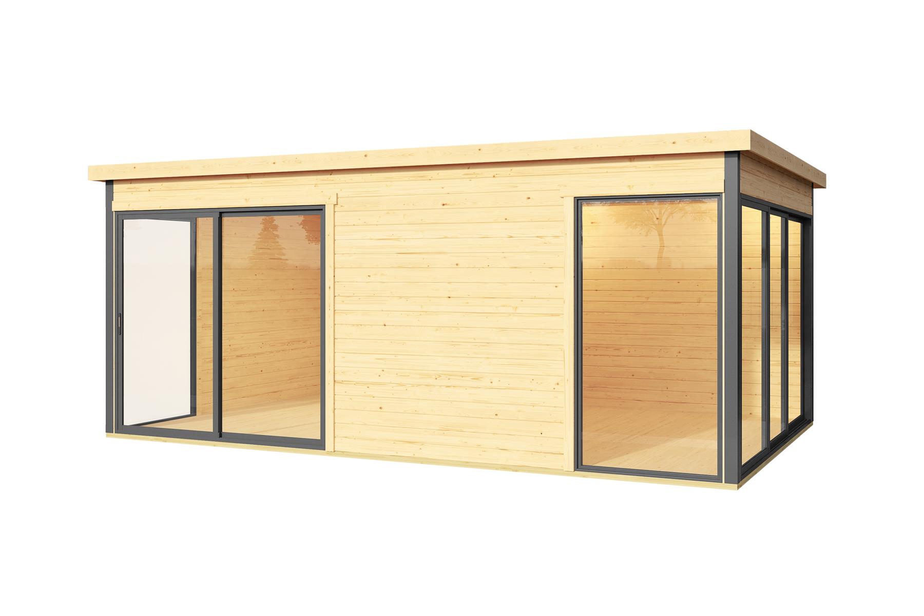 Lasita Maja Domeo 3 Gartenhaus Blockhaus 44 mm 2-Raum, 509 x 322, Naturbelassen