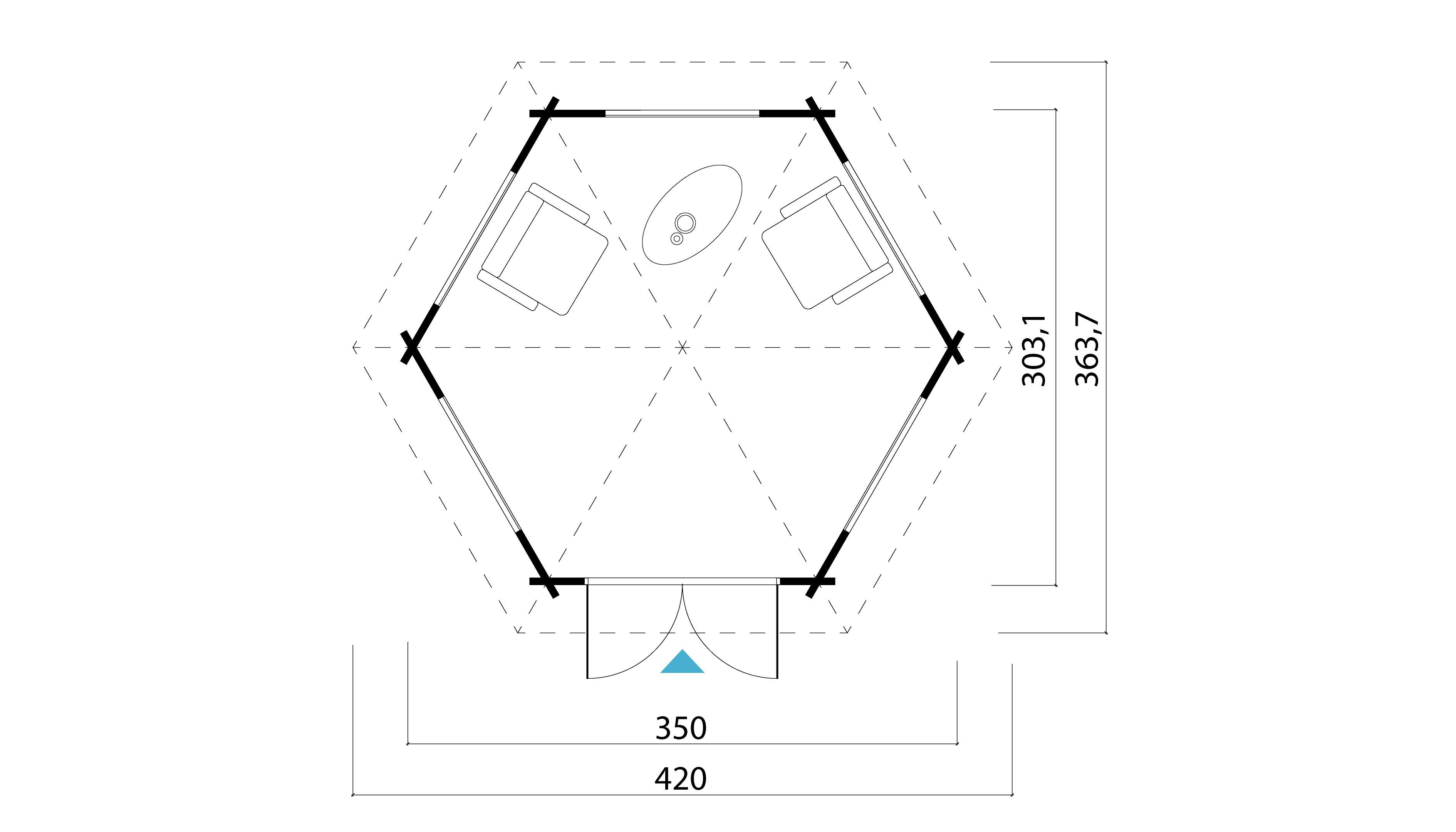 Lasita Maja Ilmenau Pavillion 44 mm, 350 x 303, Gletschergrün