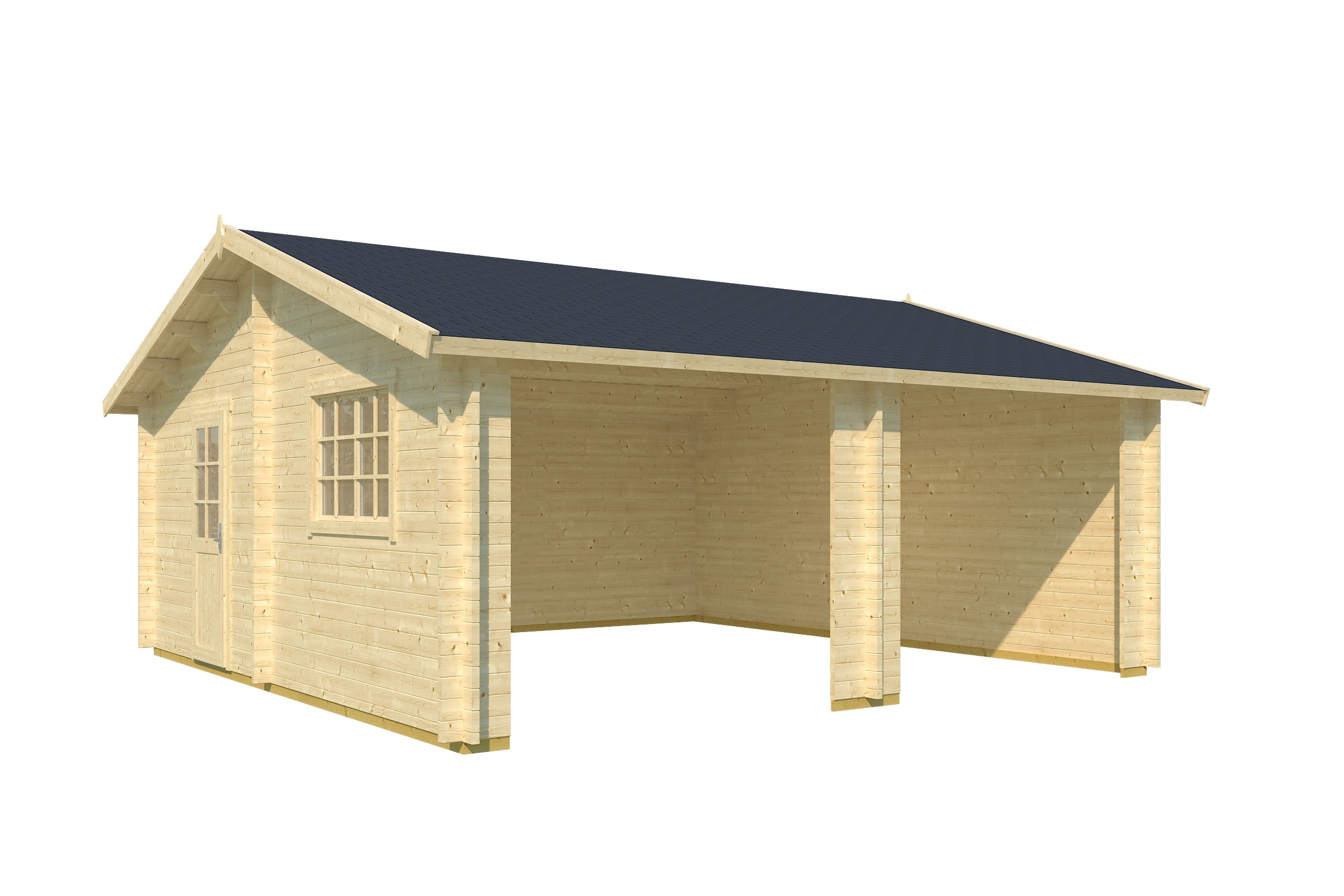 Lasita Maja Falkland Ohne Tore Garage 44 mm, 575 x 575, Naturbelassen Lasita Maja Falkland Ohne Tore Garage 44 mm, 575 x 575, Naturbelassen