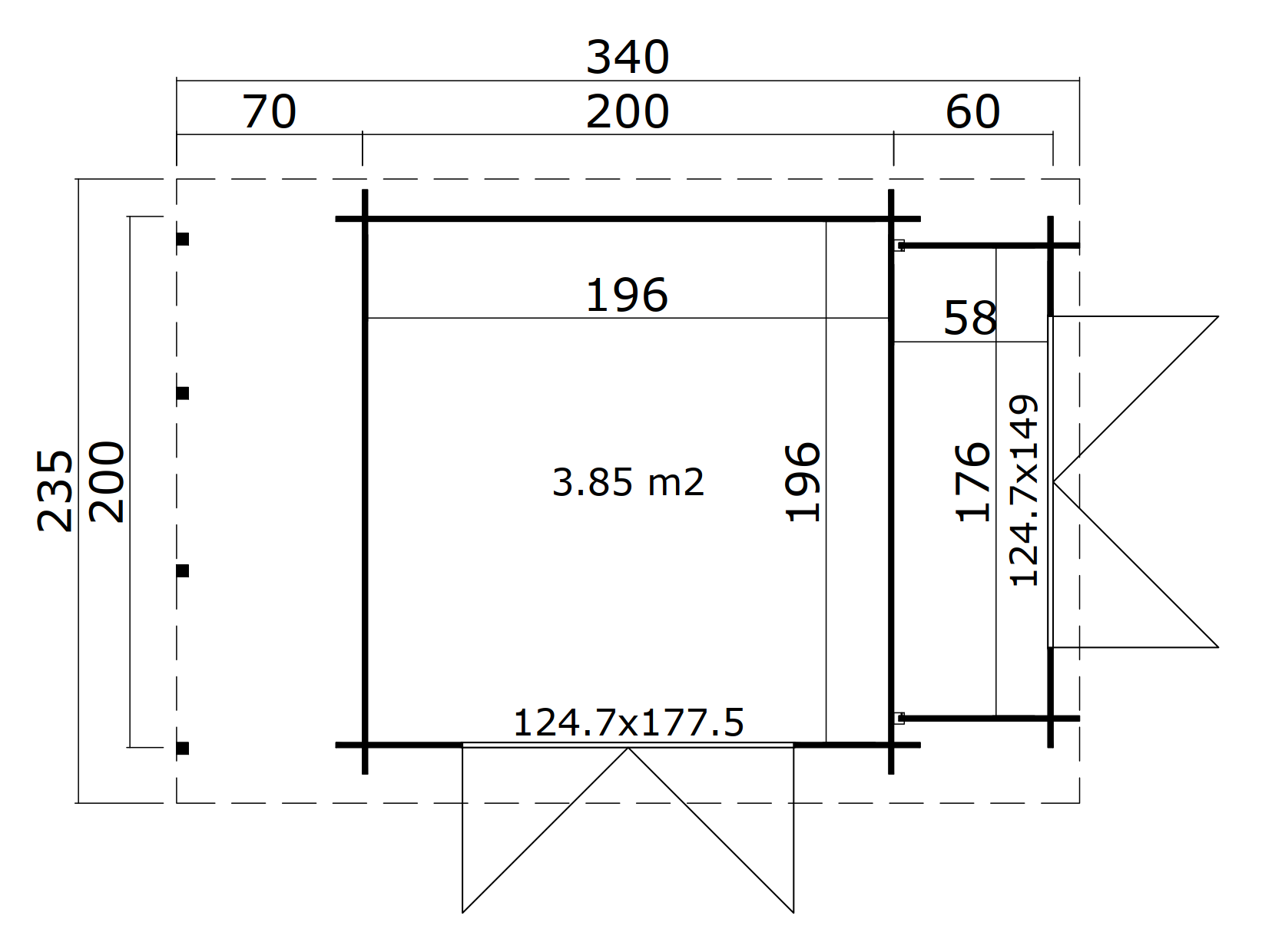 Lasita Maja Vilano 3 Holz-Gartenhaus Blockhaus 19 mm, 200x200, Naturbelassen