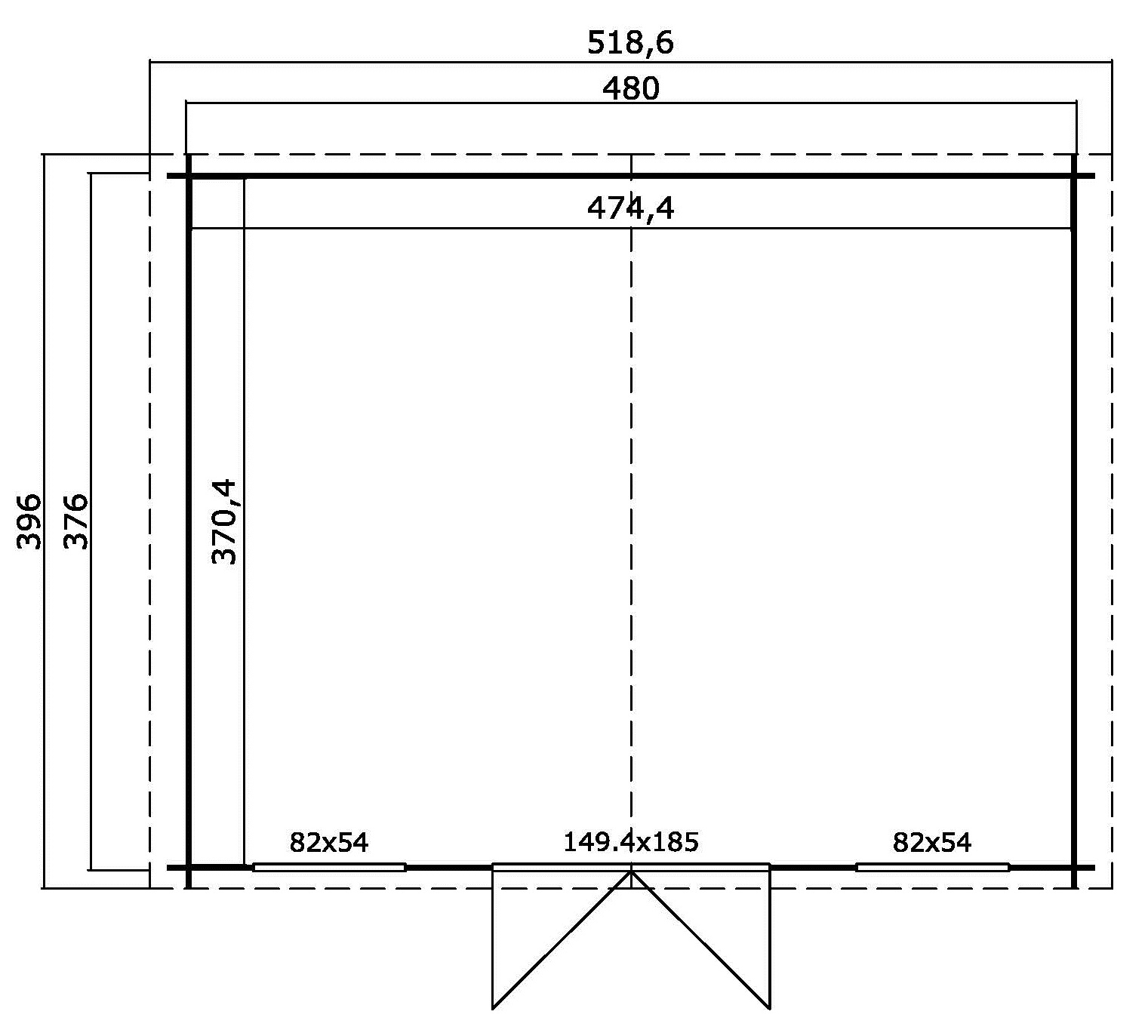 Lasita Maja Washington Holz-Gartenhaus Blockhaus 28mm, 480x376, Naturbelassen